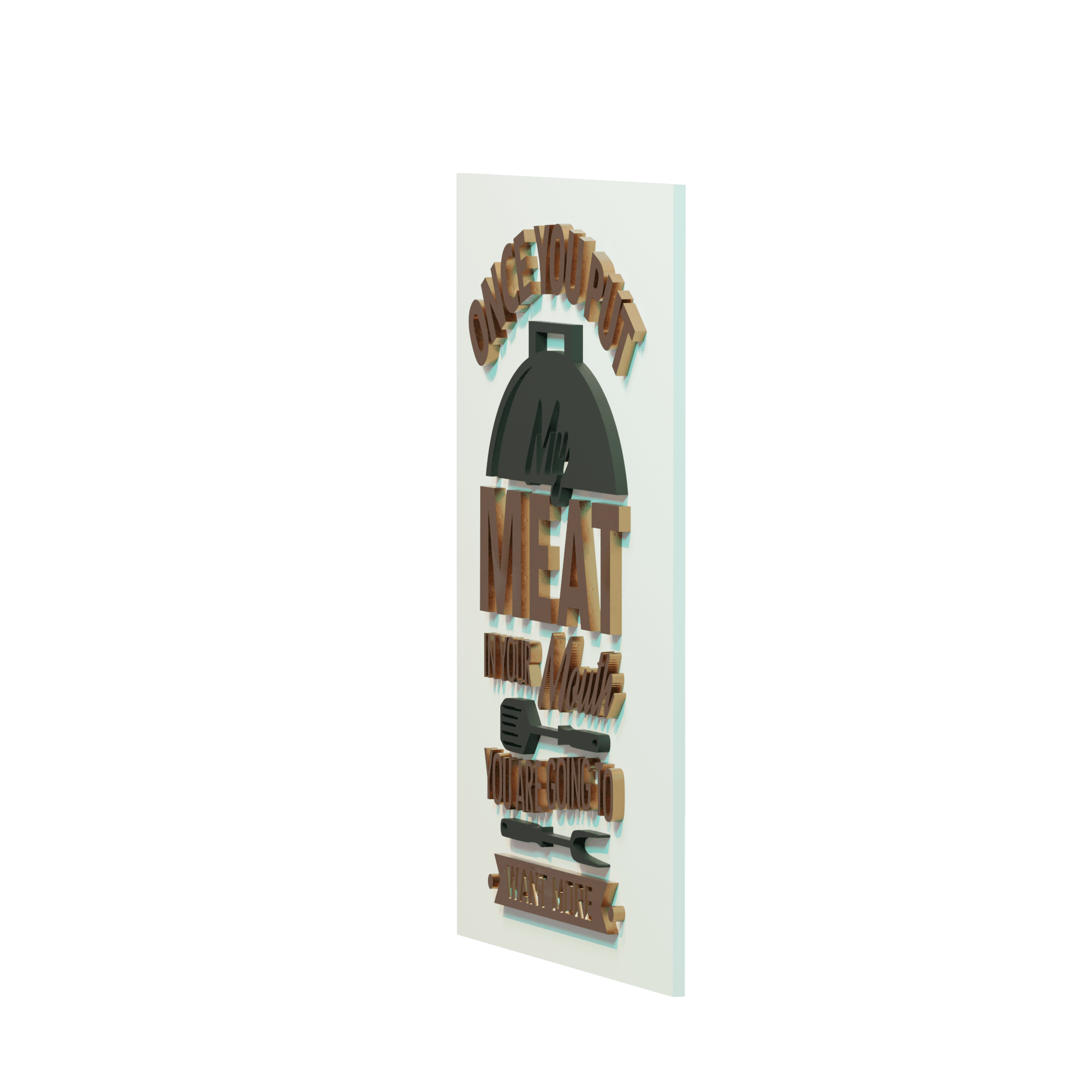 Meat in Mouth Kitchen Plaque 3d model