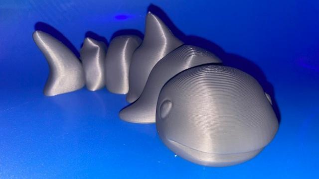 Whale Shark Fidget - printed in Printed Solid Gun Metal Gray PETG - 3d model