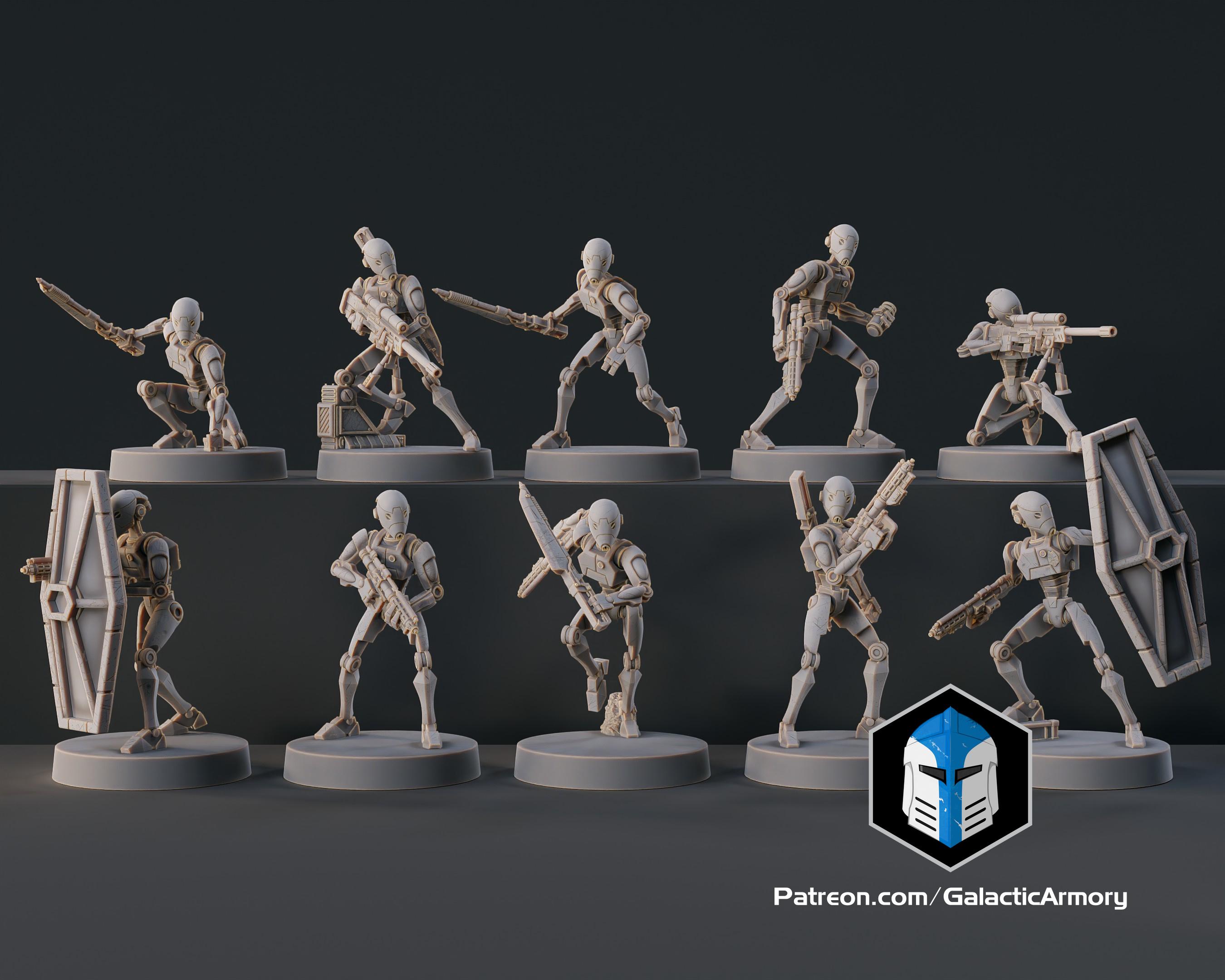 1:48 Scale Battle Droid Army - BX Commando Droids - 3D Print Files 3d model