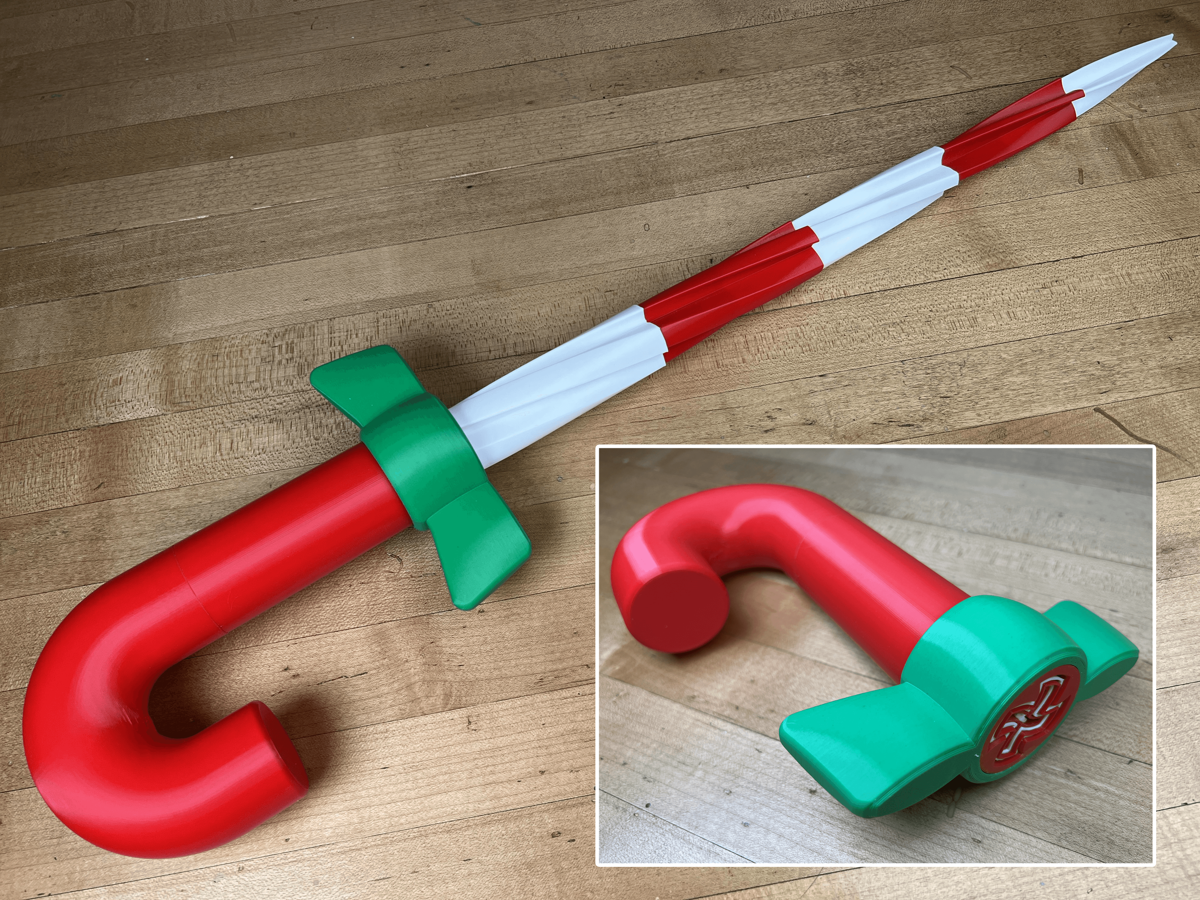Collapsing Candy Cane Sword 3d model