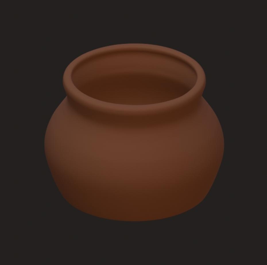 Small Clay Pot 3d model