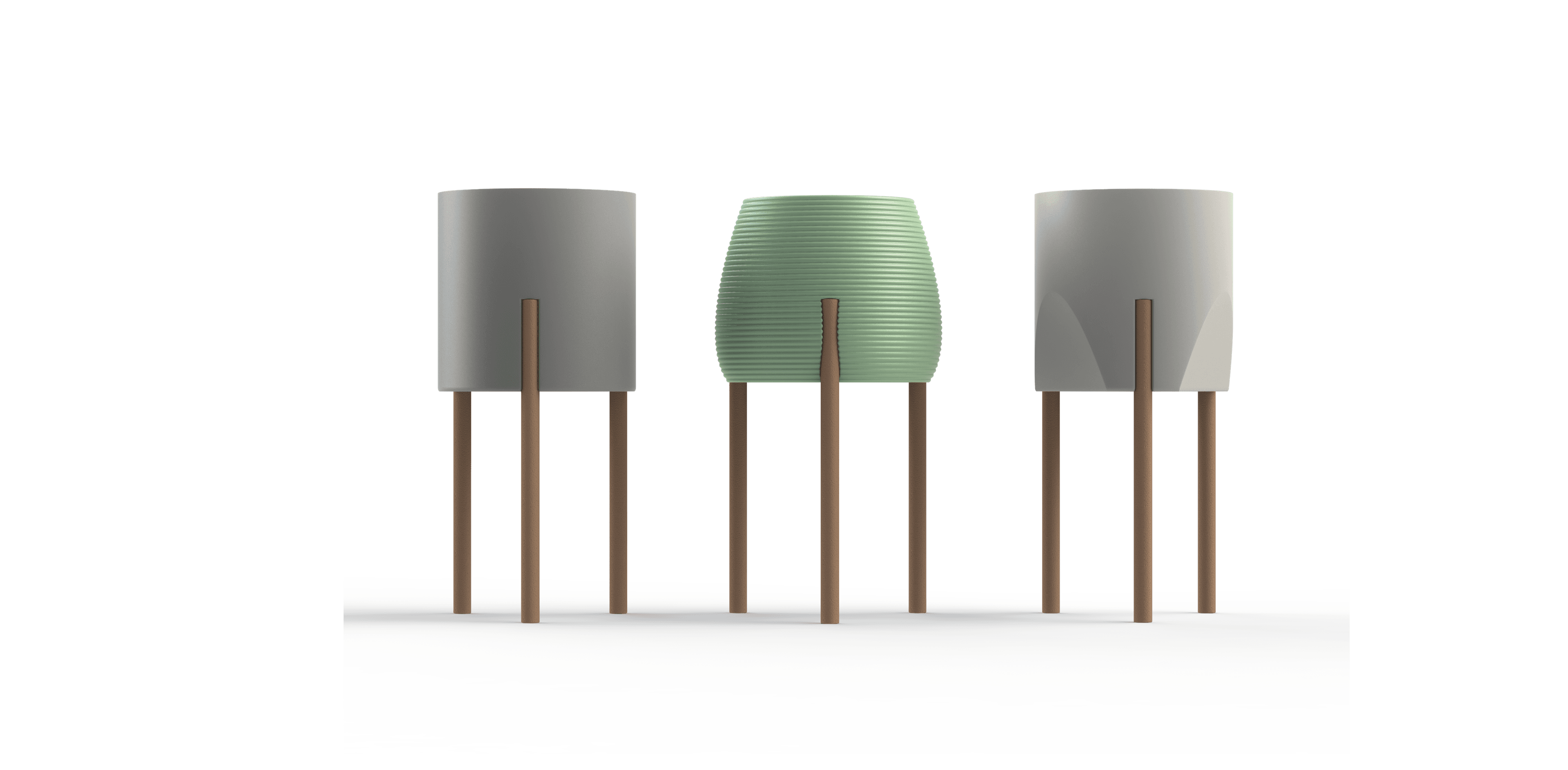 BLOOM - 3 Vases Tripod 3d model