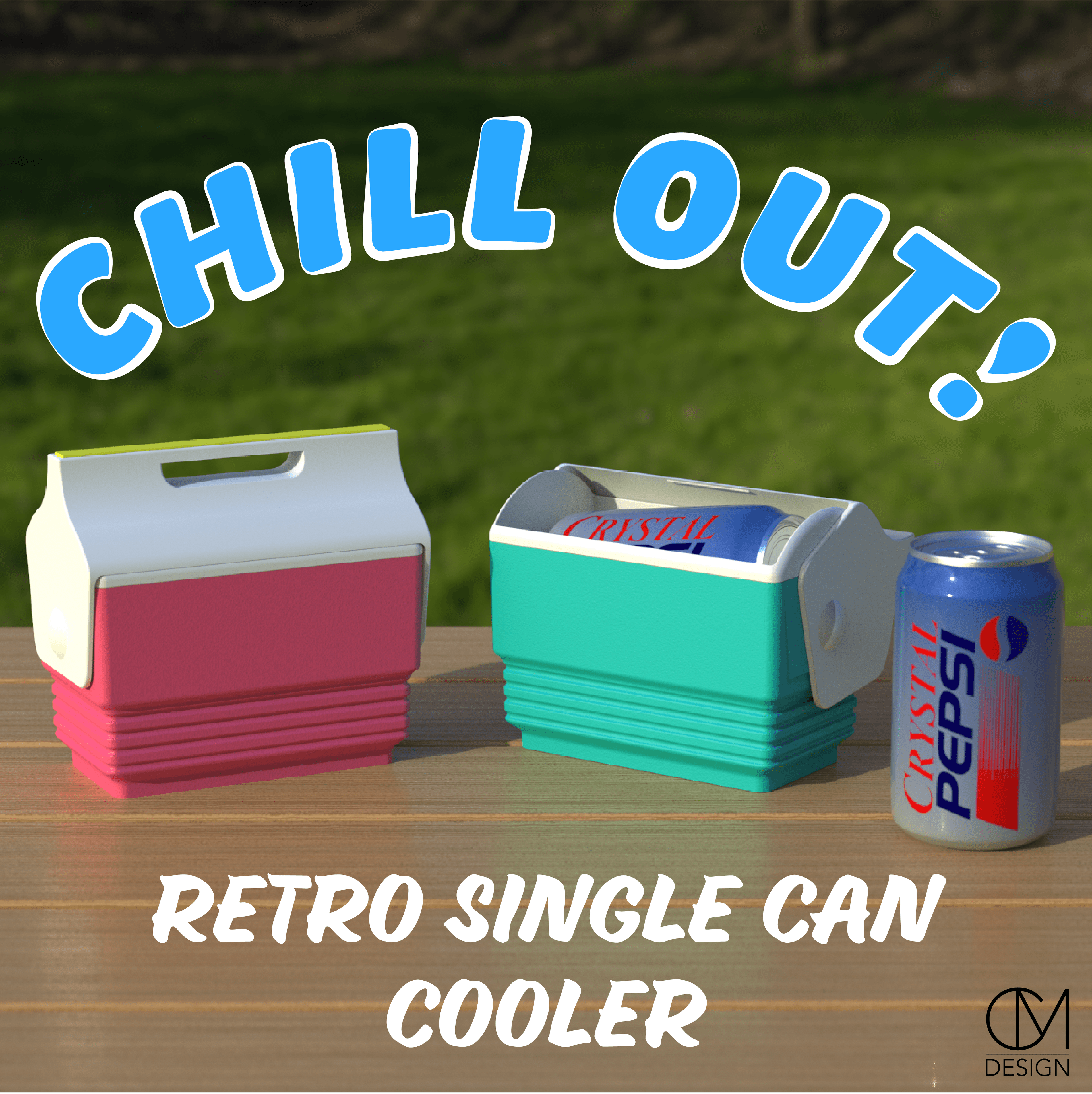Retro Single Can Cooler 3d model
