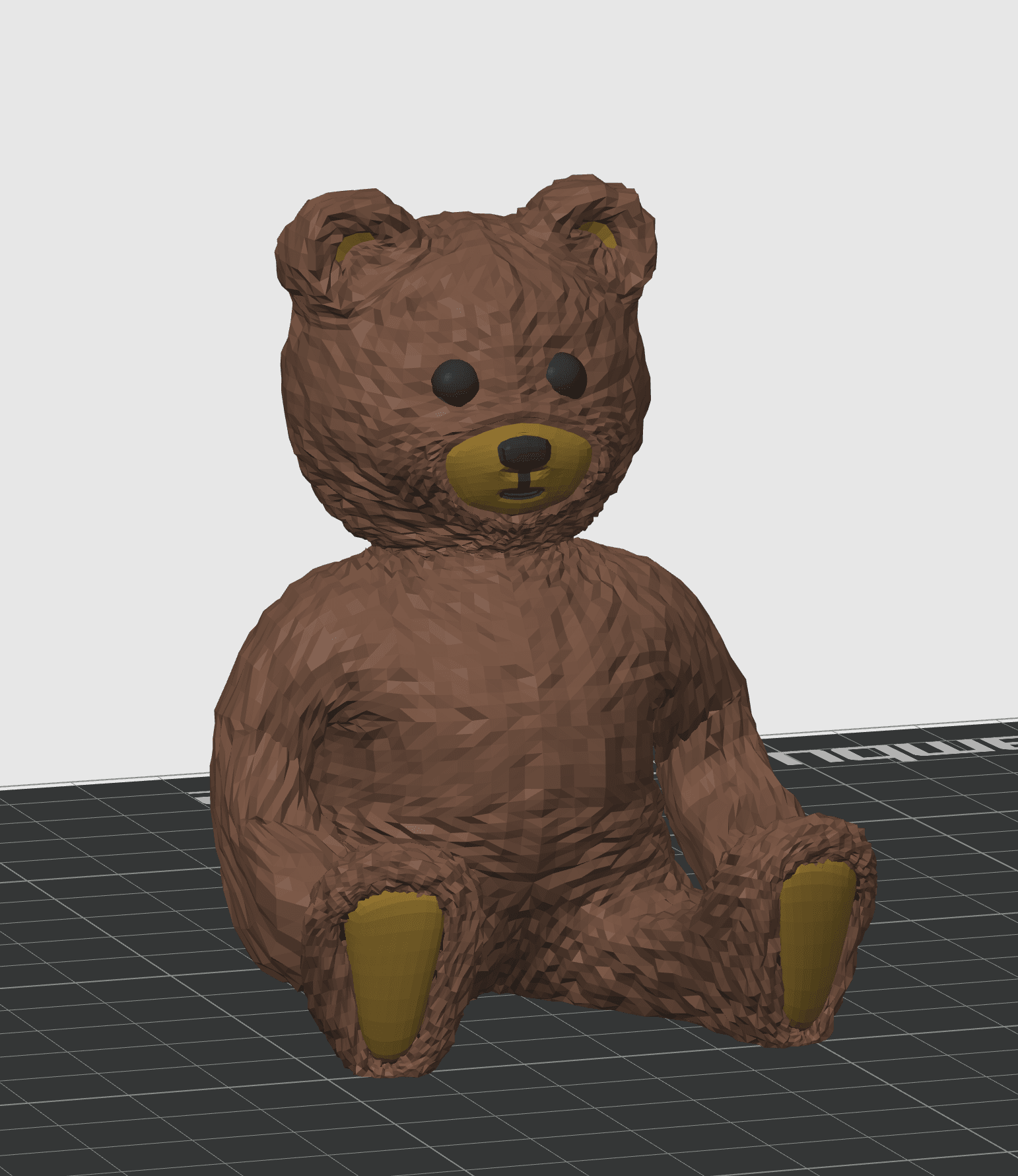 Render from Bambu Studio showing the color painted areas of the bear.