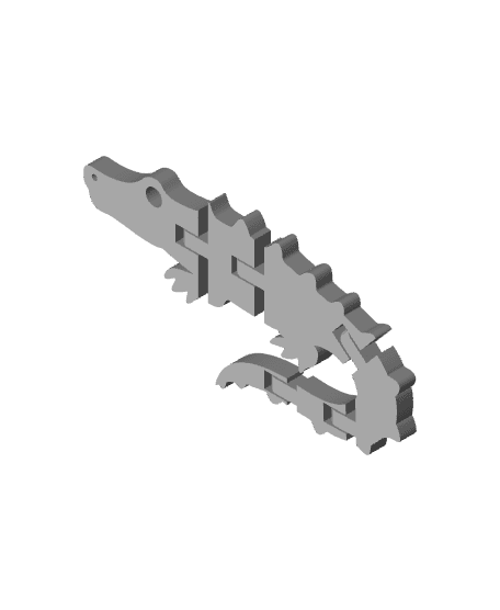 Super Flexy Articulated Crocodile Print In Place 3d model