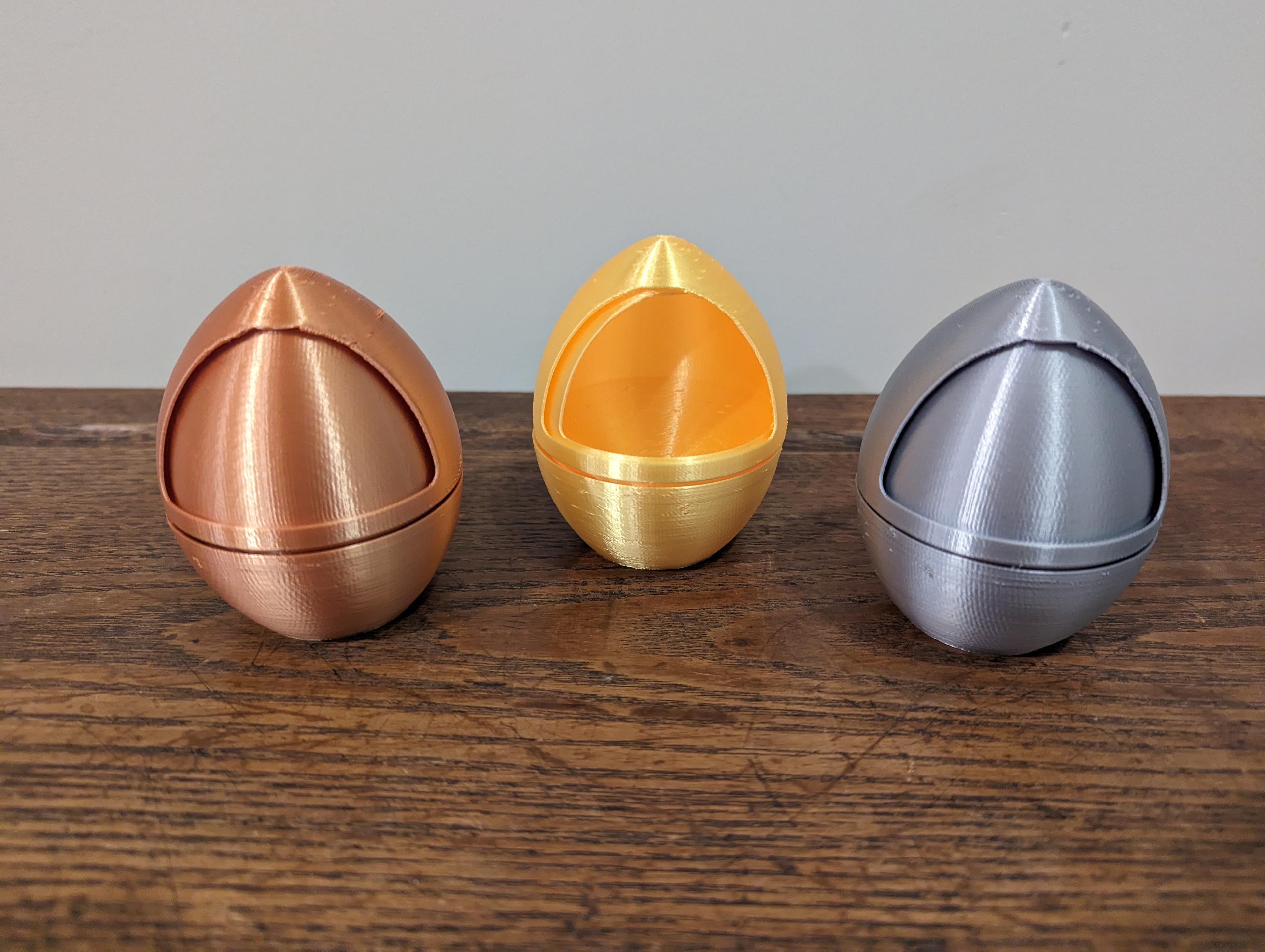 MINI PLANETARY EGG v2 - Printed on the KP3SPROS1 in Sliceworx Silk Copper, Gold, and Silver. - 3d model