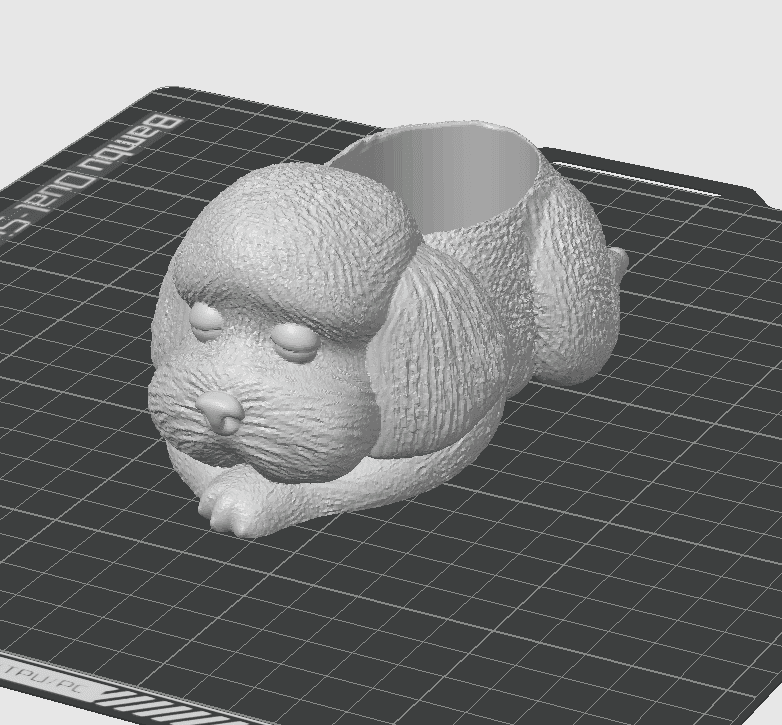 Sleepy Poodle Dog Planter / No Supports 3d model