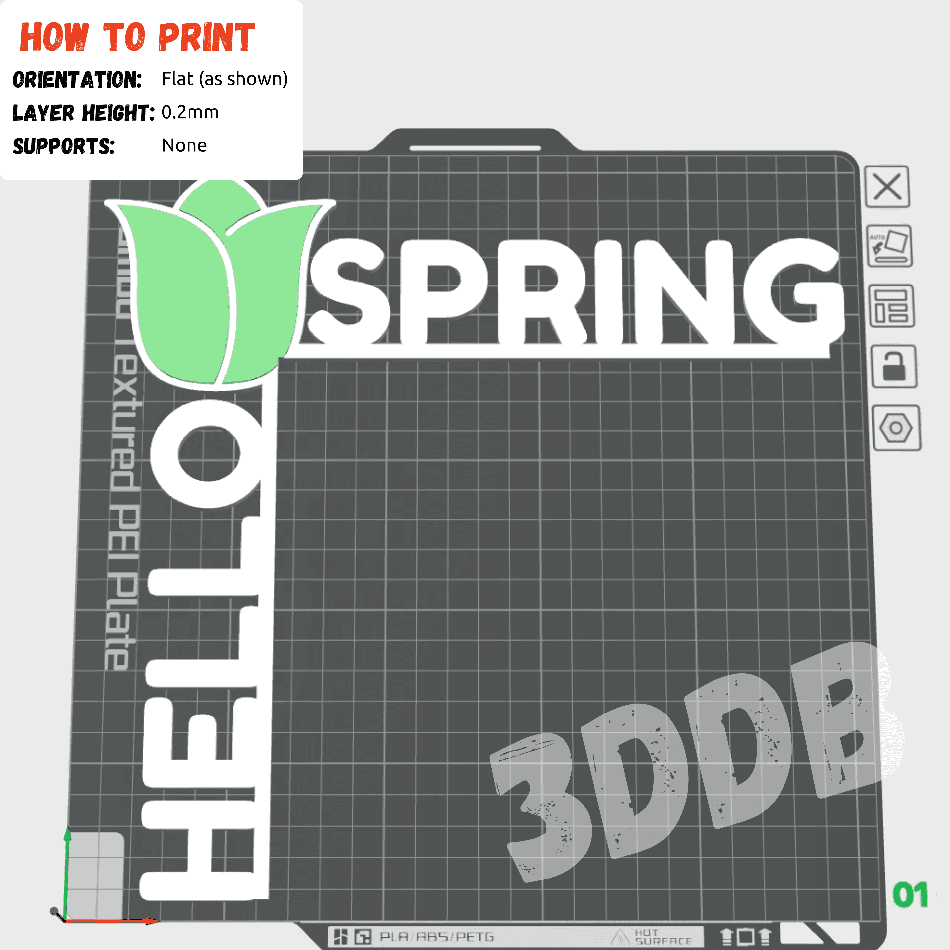 Hello Spring Door Topper 3d model