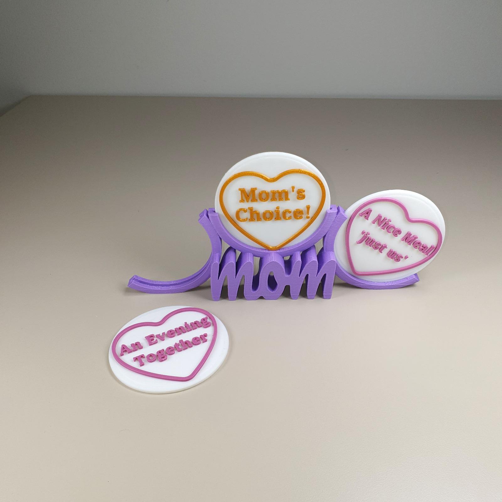 Mother's Day Token Display Stand 3d model