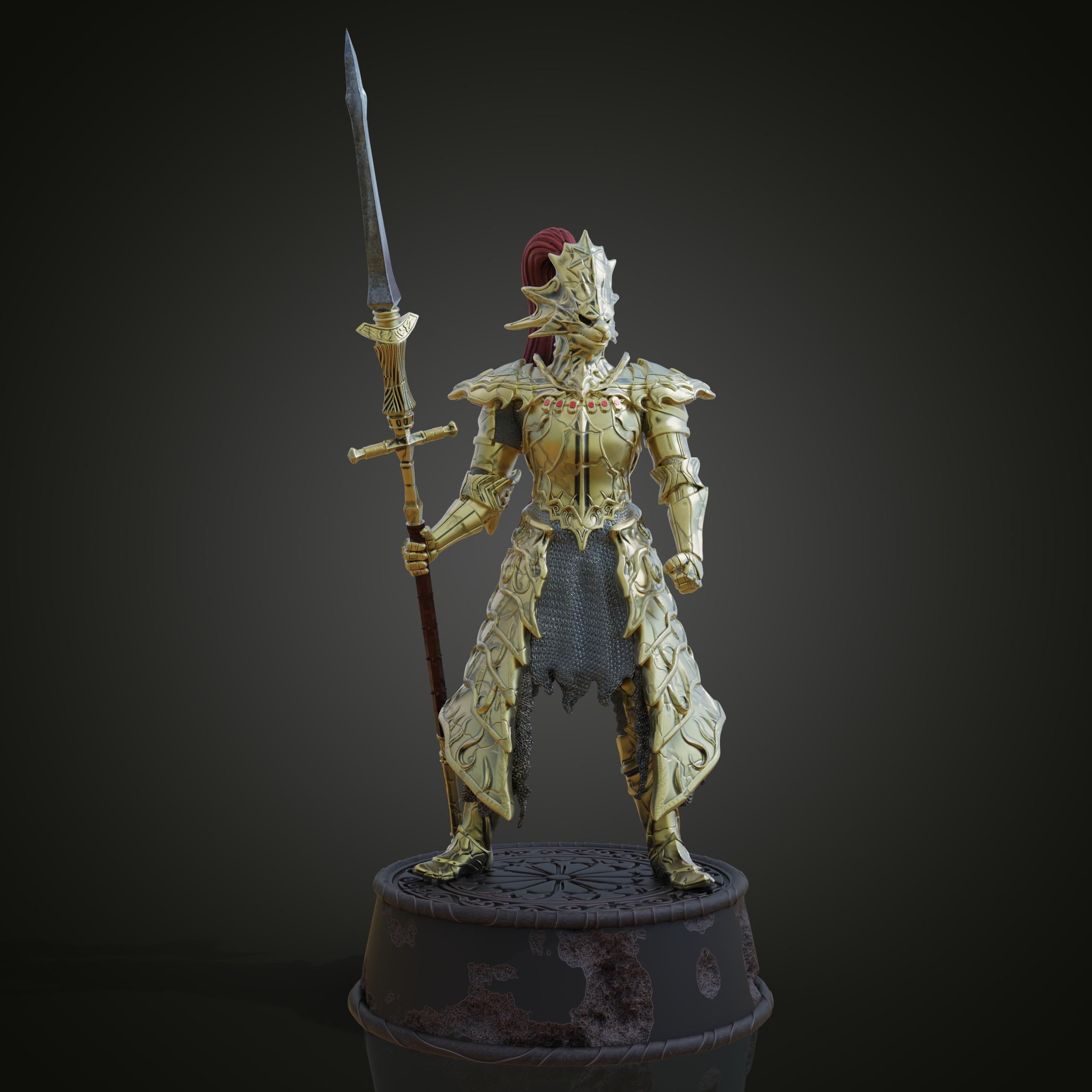 Dragon Slayer Ornstein Figure (Pre-Supported) 3d model