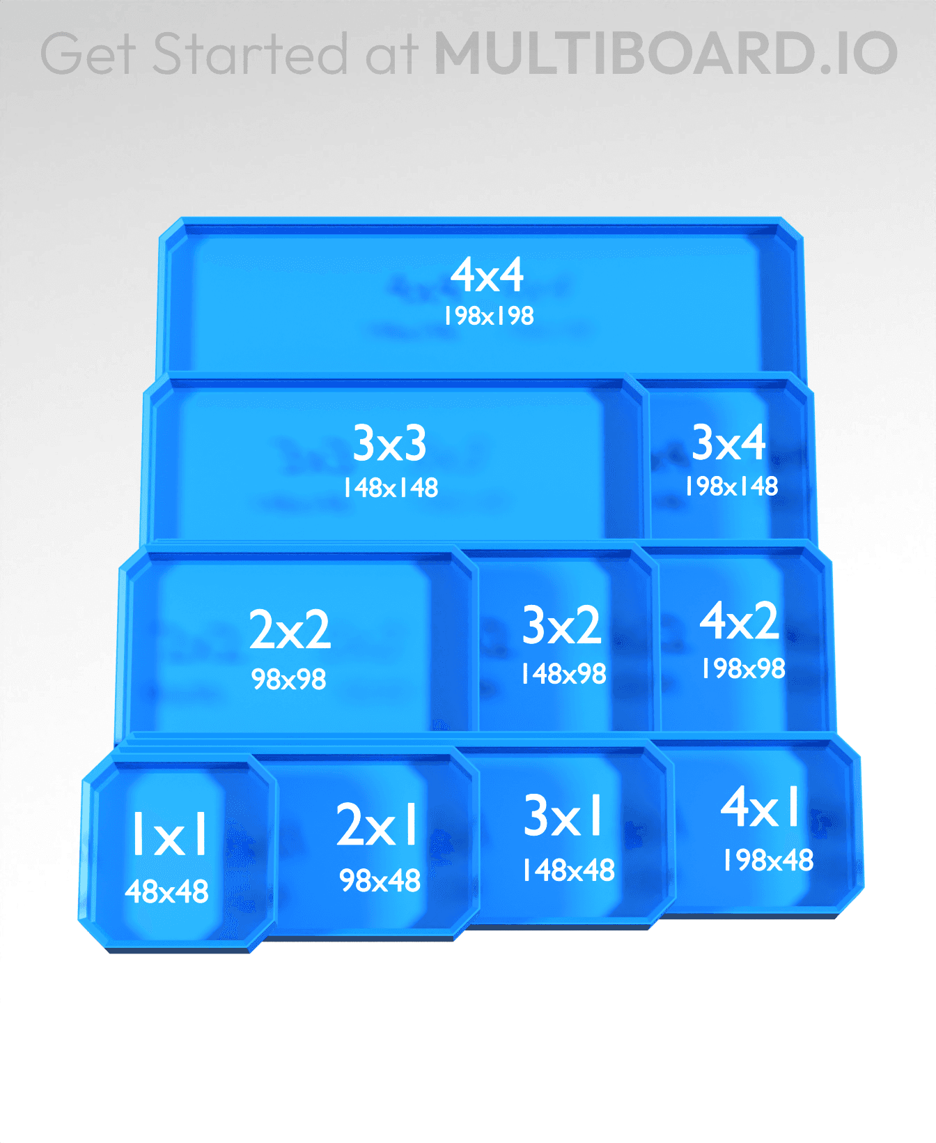 4x4x1·5, Lock Hole Base, Multigrid Bin 3d model