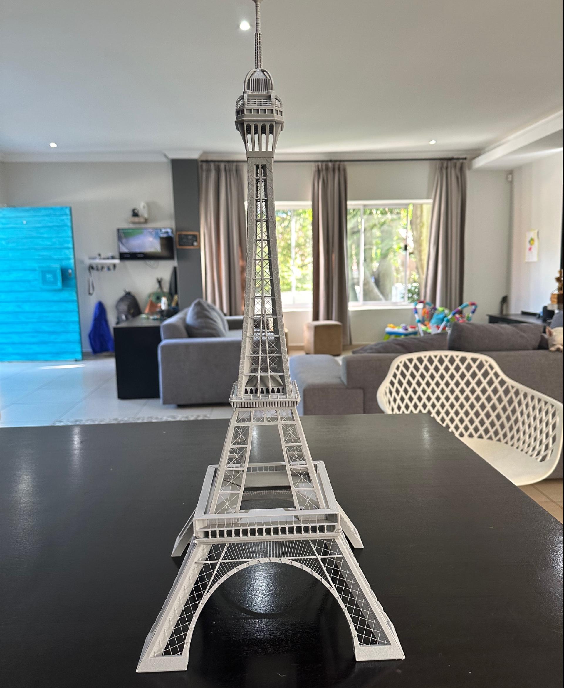 Large String Eiffel Tower - Printed with K1 Max, Creality Grey Hyper PLA - 3d model