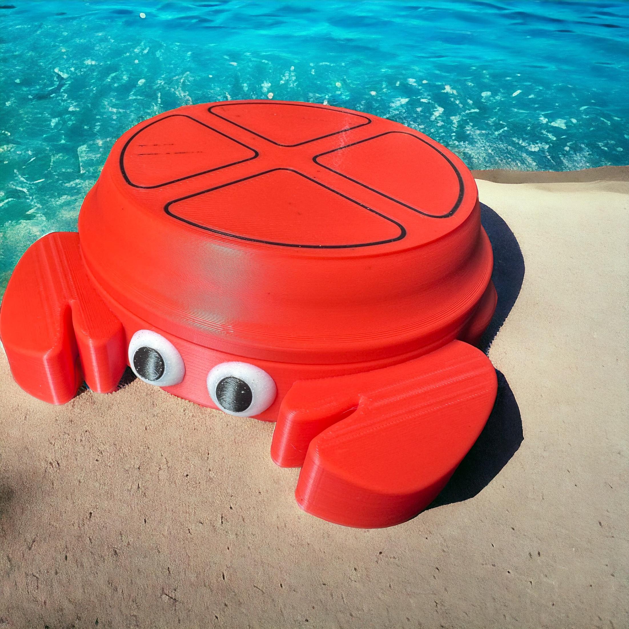 Crab Portable Sandbox - Locking LId - Nostalgic toys for kids and adults 3d model