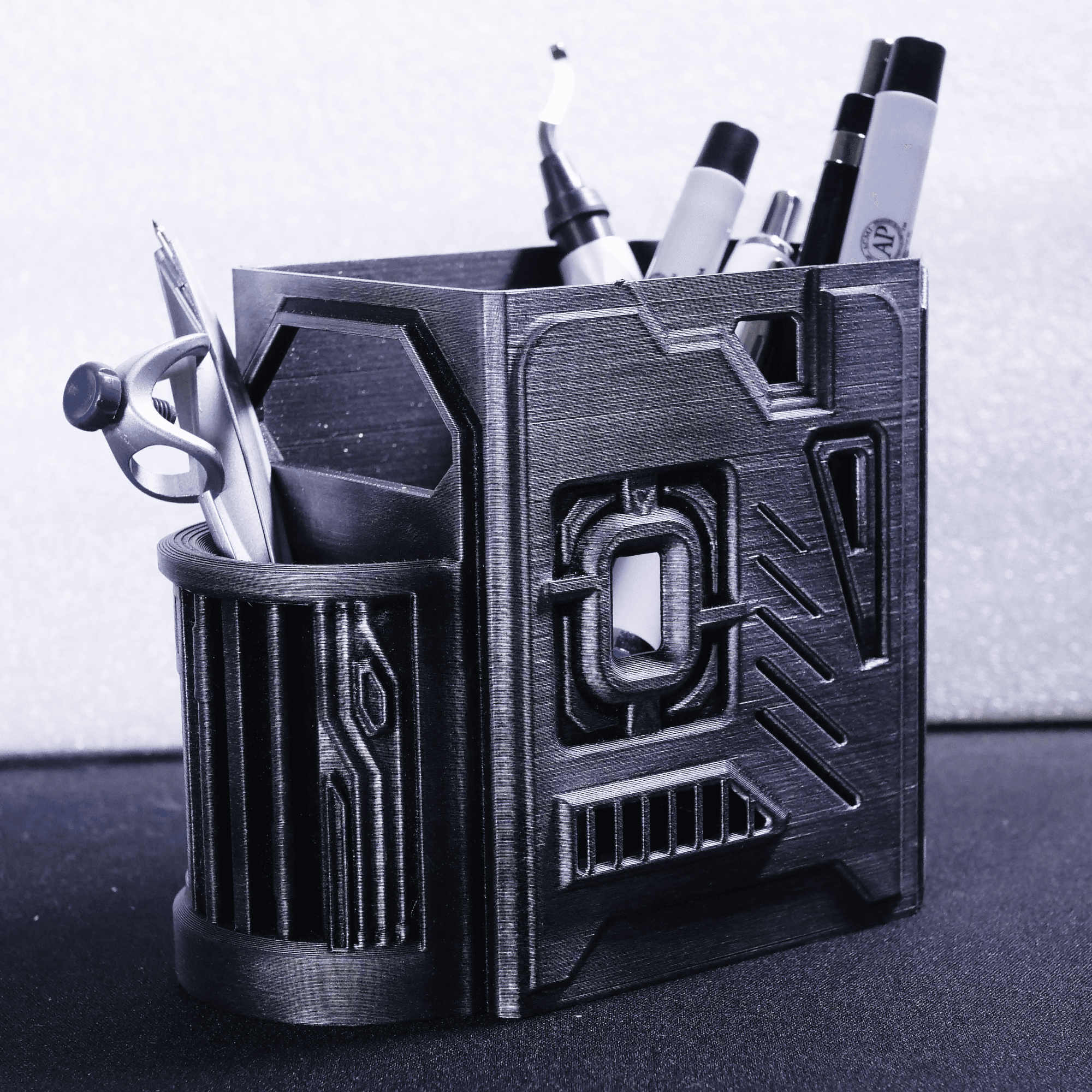 Cyberpunk Pencil Pot 3d model