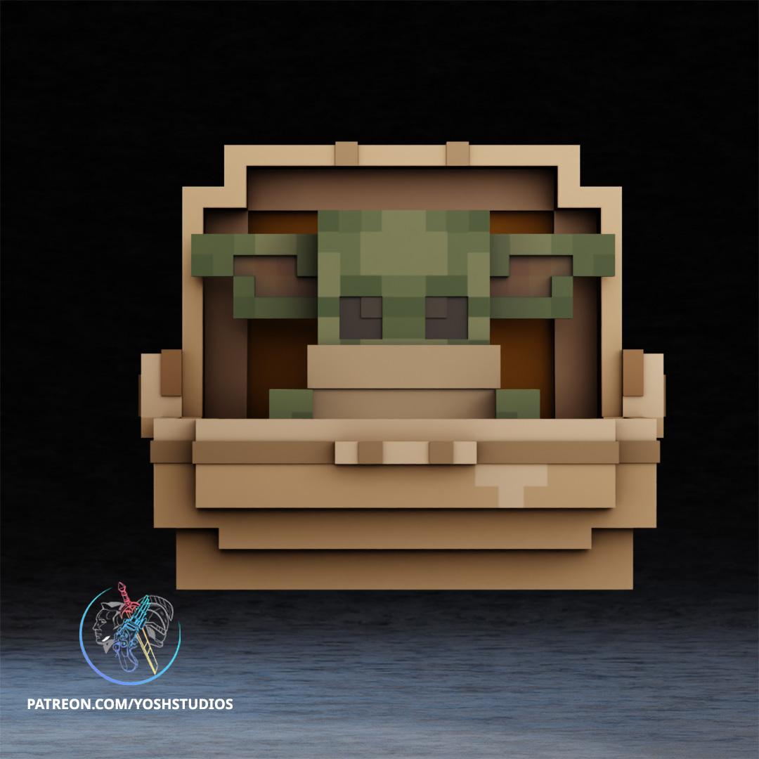 Minecraft Grogu STL 3d model