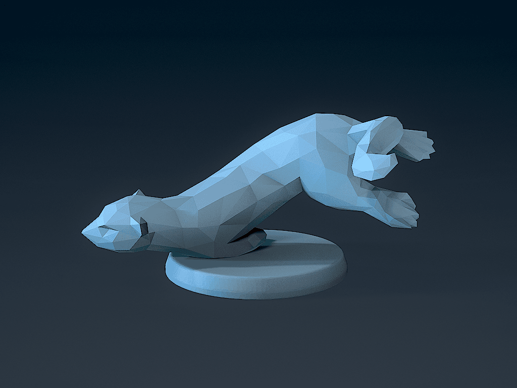 Low poly otters 3d model