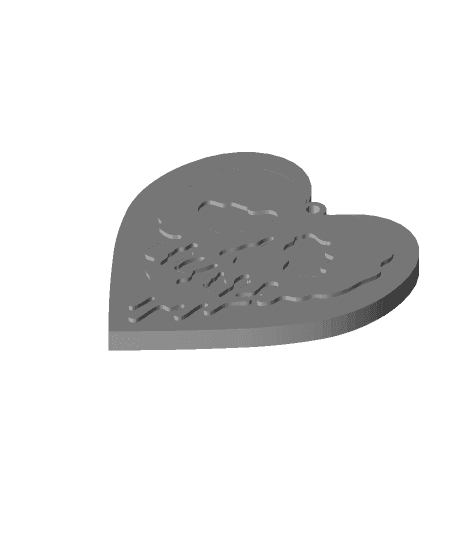 Dropdead Heart Skull Pendant 3d model