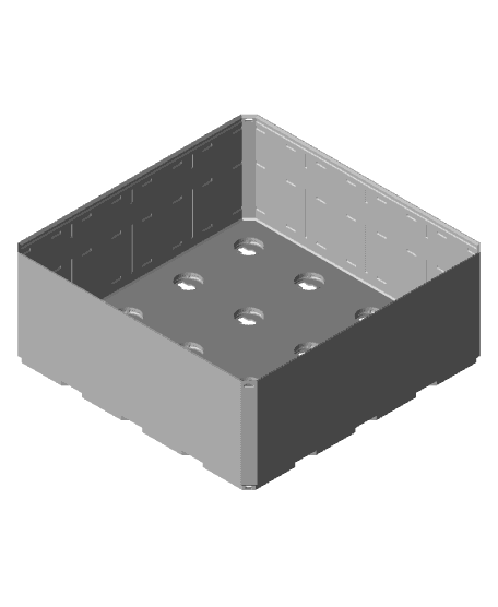 4x4x1·5, Lock Hole Base, Multigrid Bin 3d model