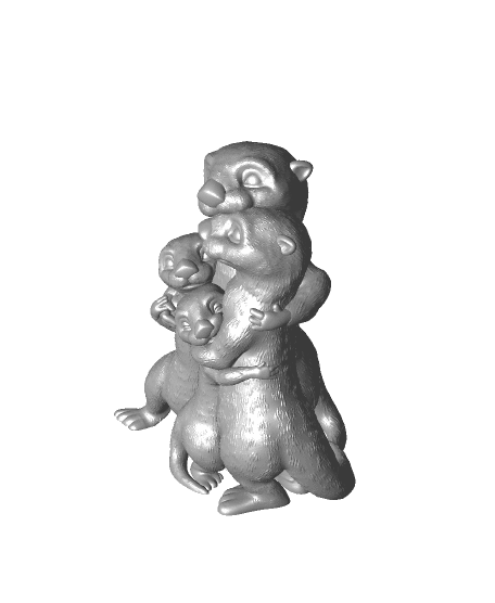 Otter Family 3d model
