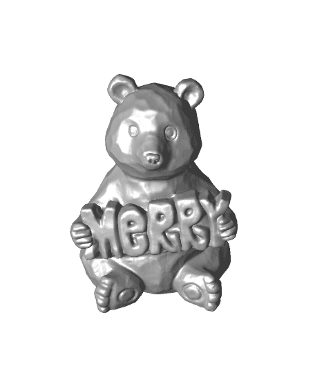 Cute Xmas Bear 3d model