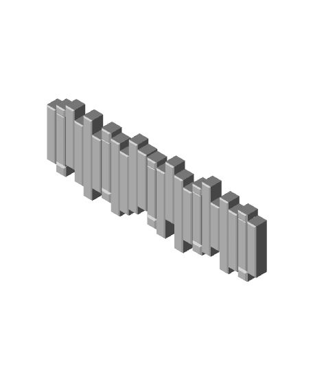 Sticks Wall-Mount Rack with Five Hooks 3d model