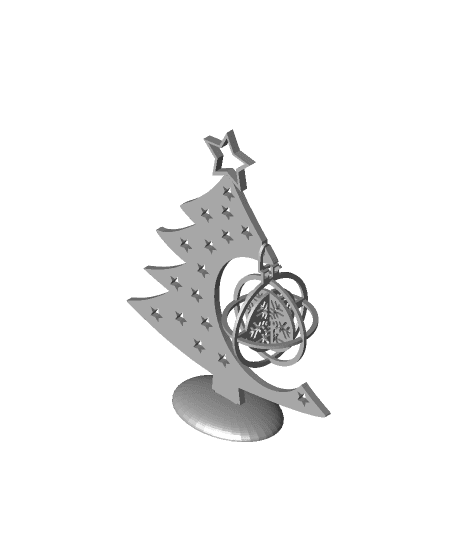 Snowflake Christmas bauble with rings 3d model