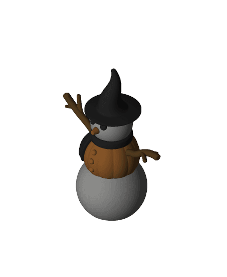 Giant Snowman - Witch Hat 3d model