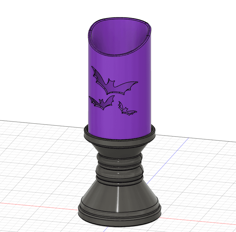 Halloween Bats Tea Light Candle 3d model