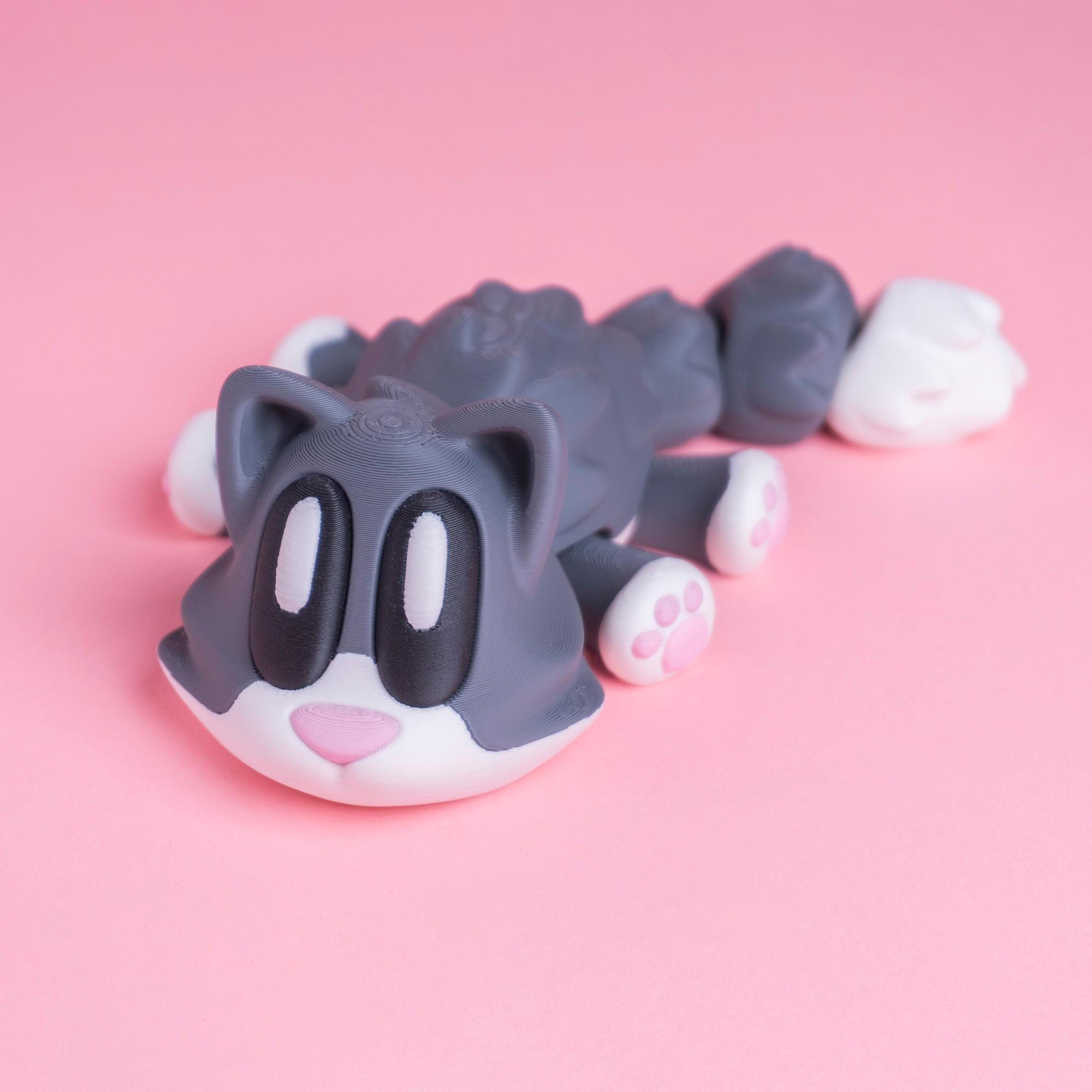 Blob Cat - Articulated Flexi Fidget Toy 3d model