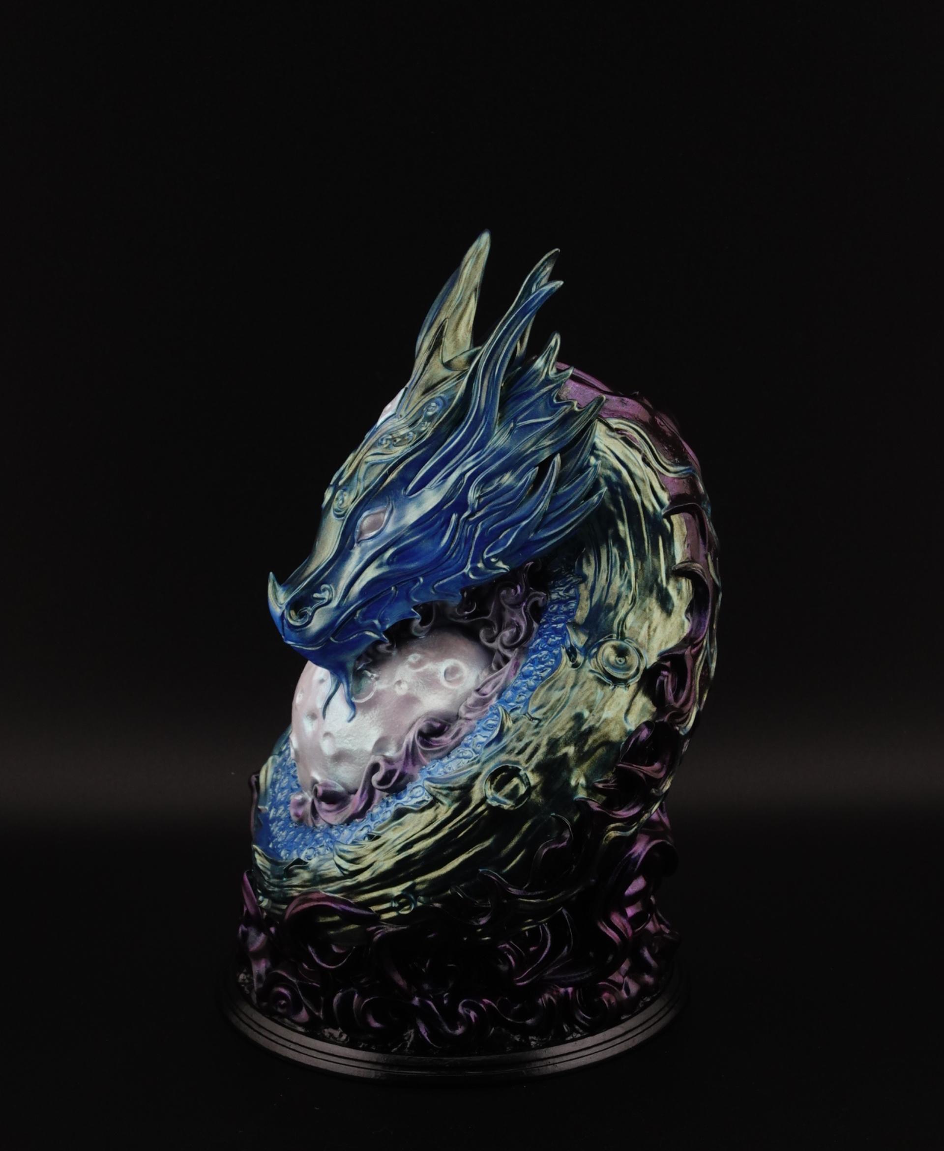 Moon Dragon bust - (Pre-Supported) 3d model