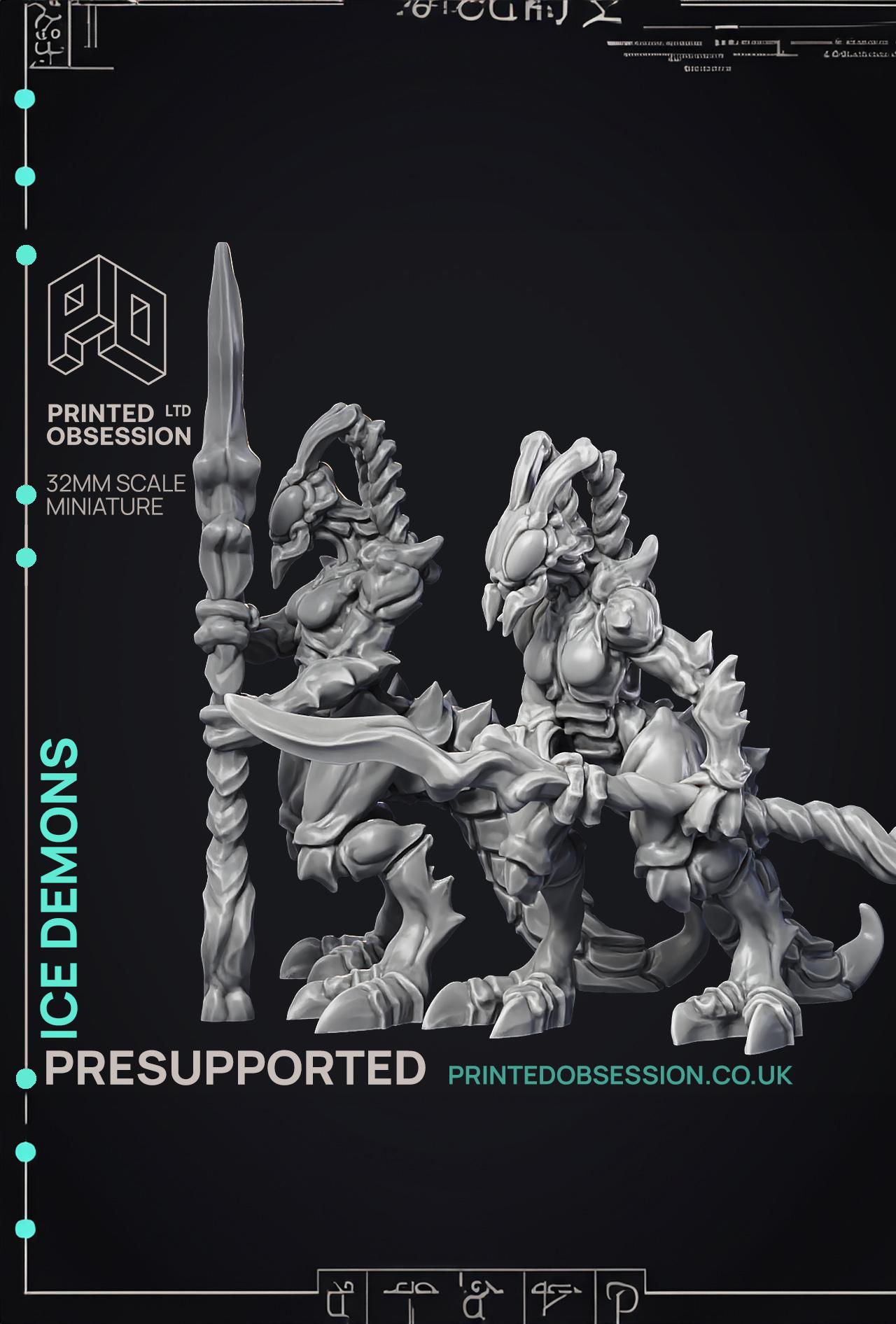 Ice Demon - 2 Models - PRESUPPORTED - Hell Hath No Fury - 32mm scale  3d model