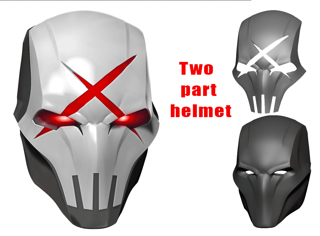 Red X Mask Helmet 3d model