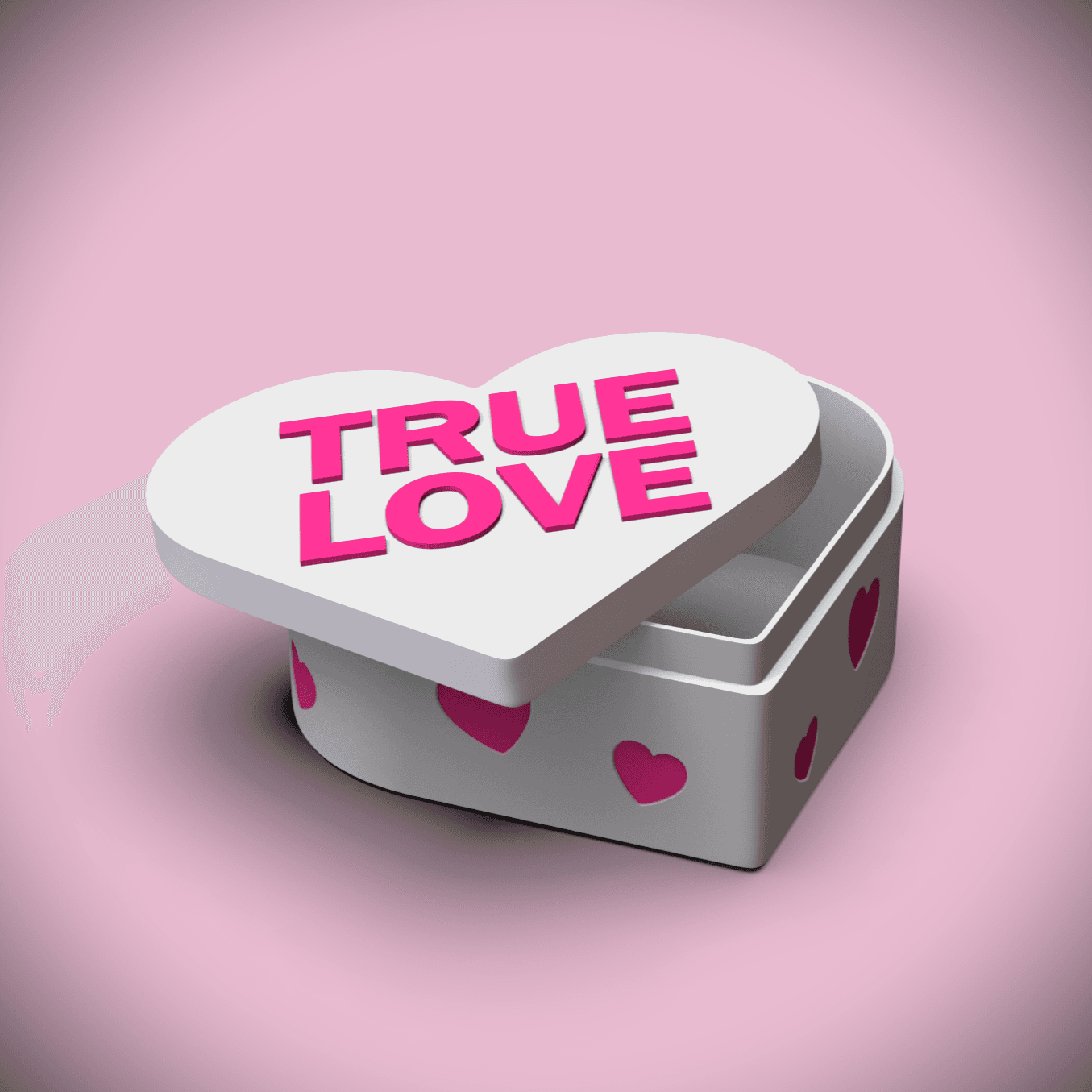 True Love -Candy Heart Gift Box (+Bambu 3mf) 3d model