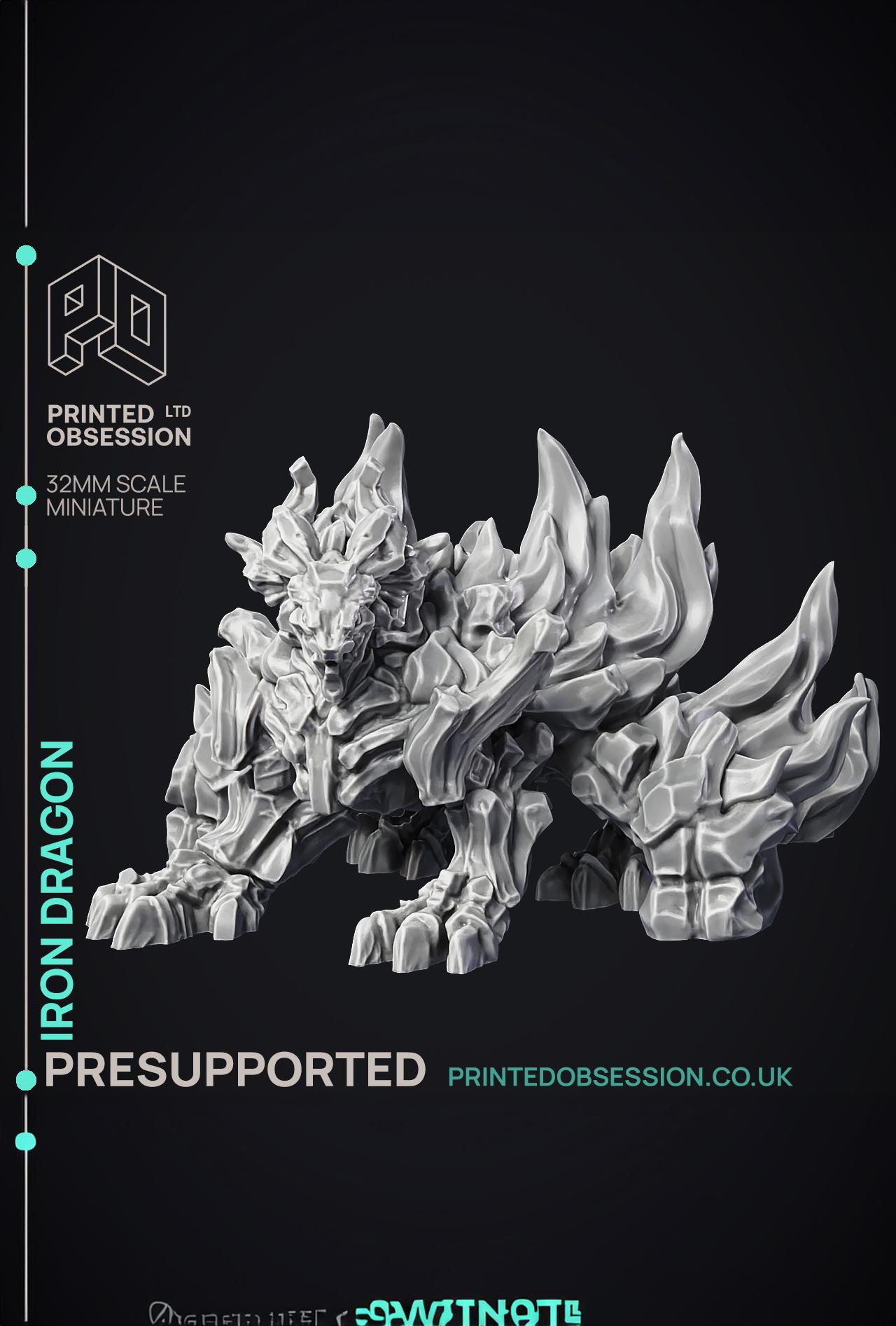 Iron Dragon - Large Monster - PRESUPPORTED - Hell Hath No Fury - 32mm scale  3d model