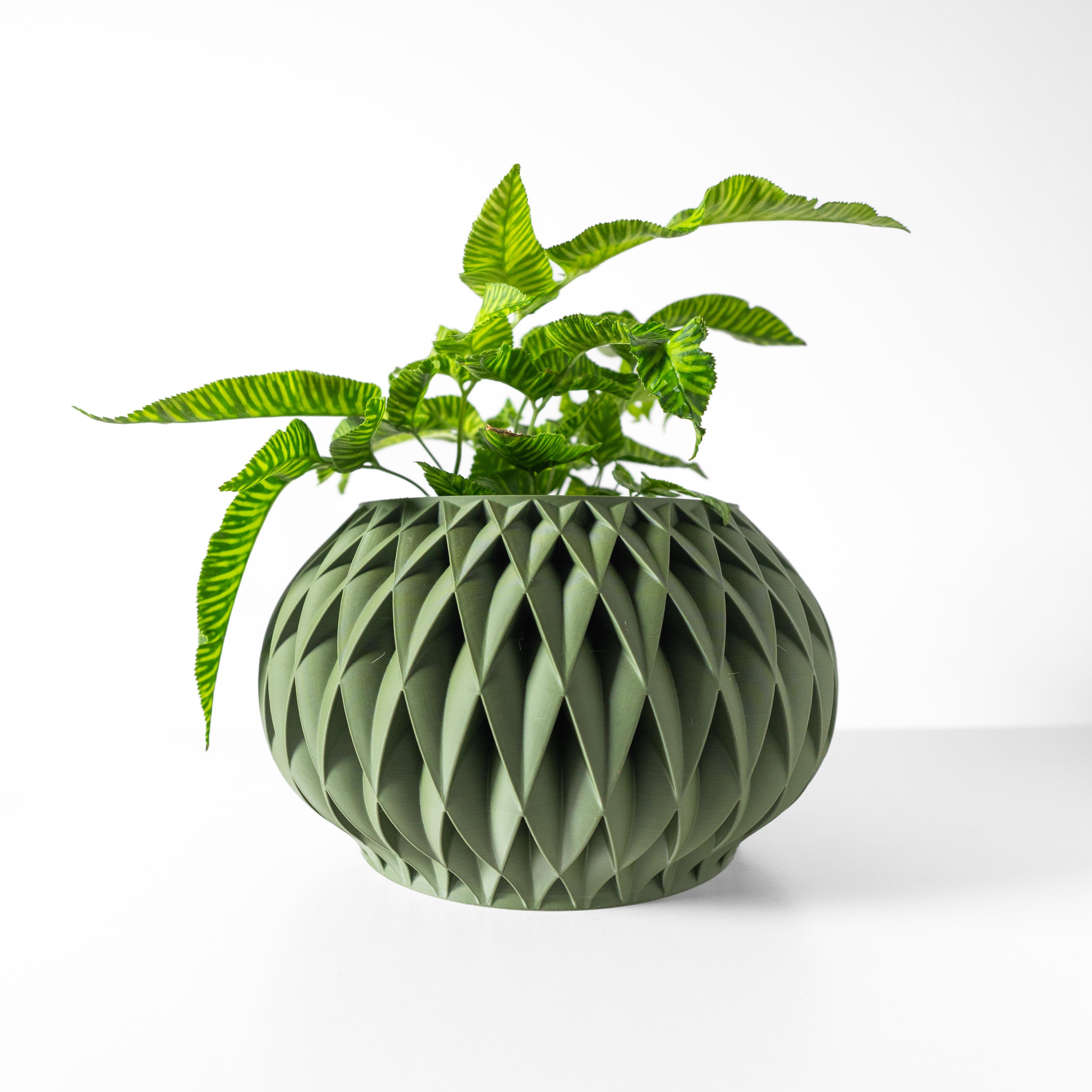 The Velux Planter Pot with Drainage Tray & Stand Included: Modern and Unique Home Decor for Plants 3d model