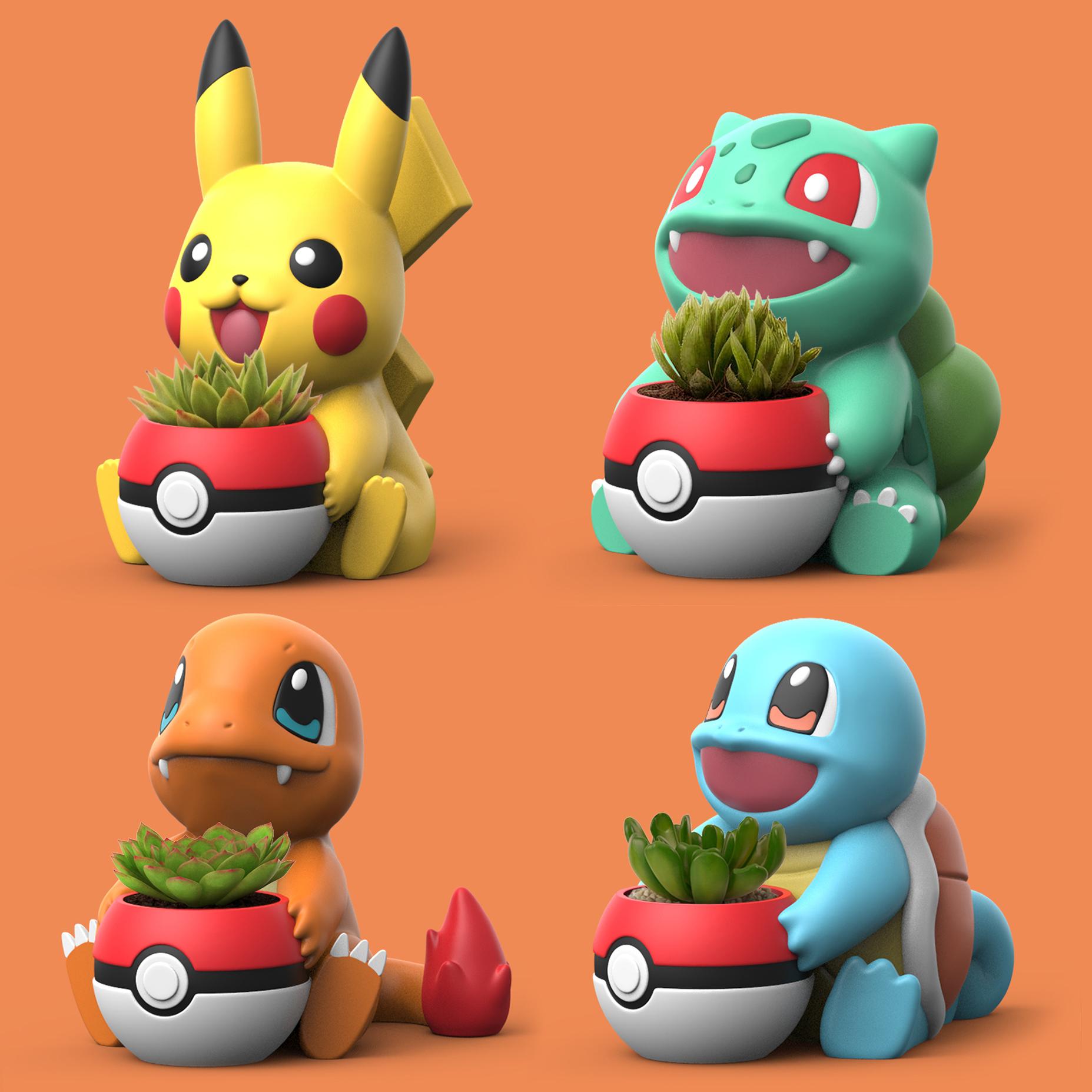 Planters Pokemon Set (Easy Print No Supports) 3d model