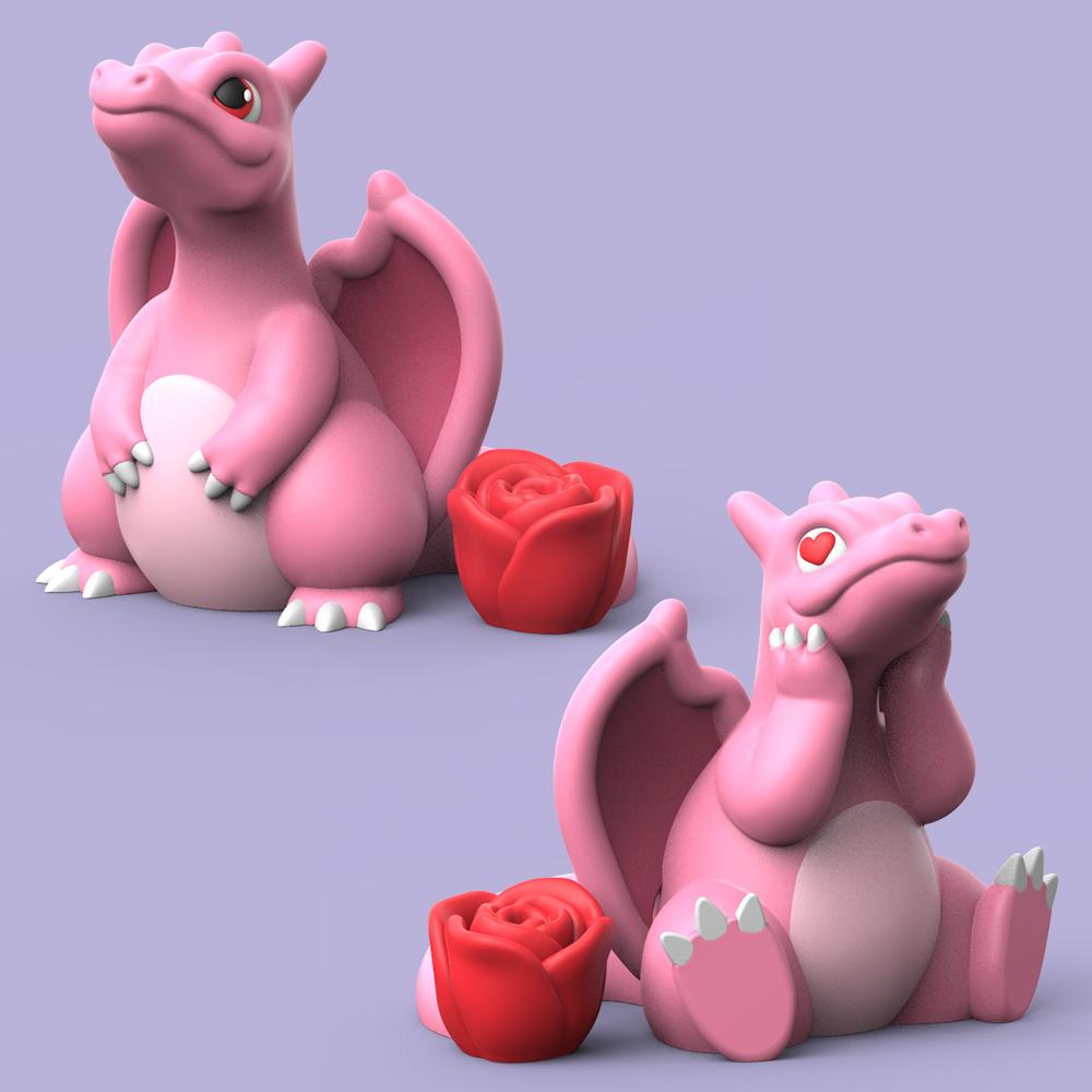 Valentine Charizard (Easy Print No Supports) 3d model