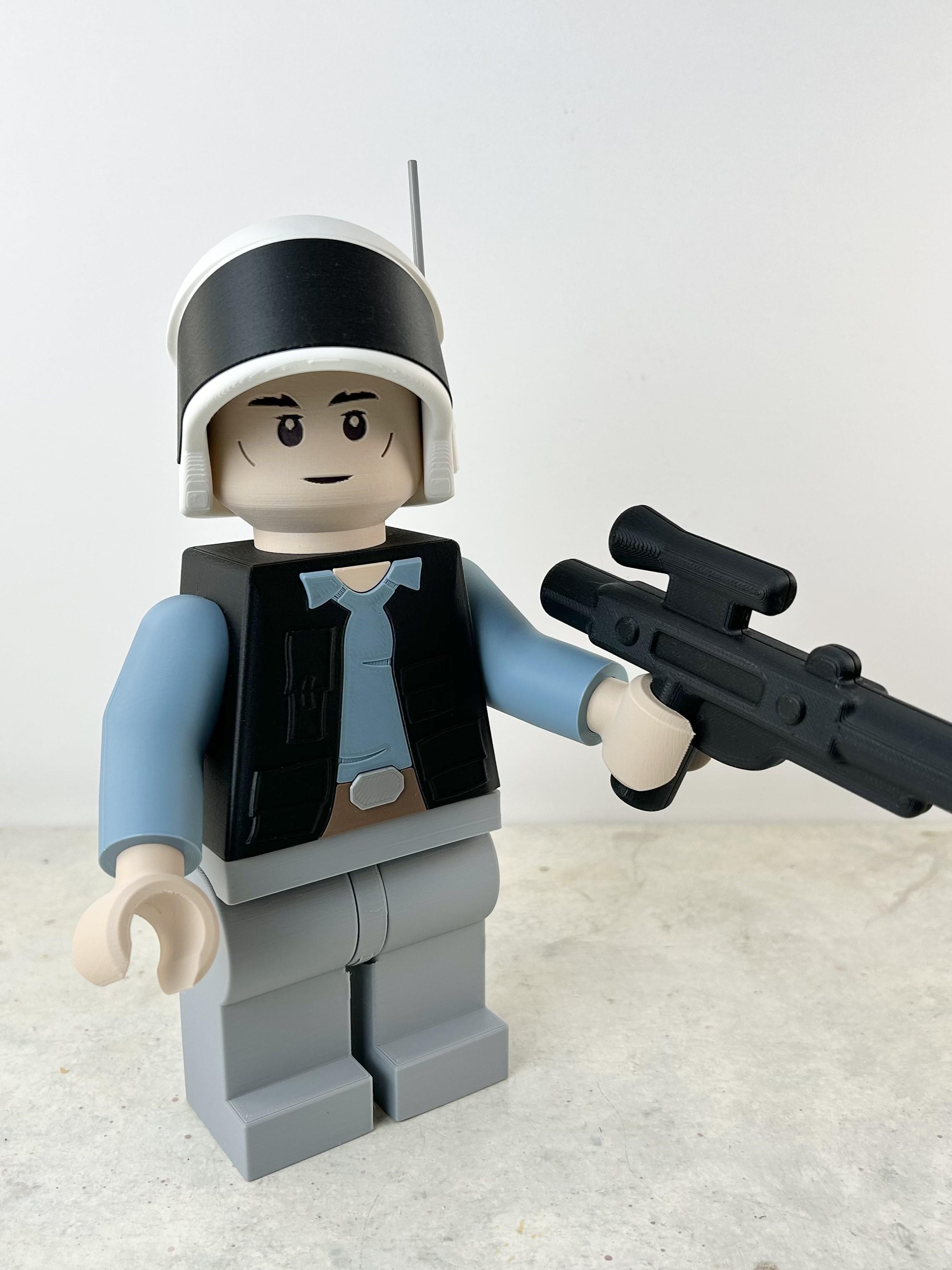 Rebel Trooper (6:1 LEGO-inspired brick figure, NO MMU/AMS, NO supports, NO glue) 3d model