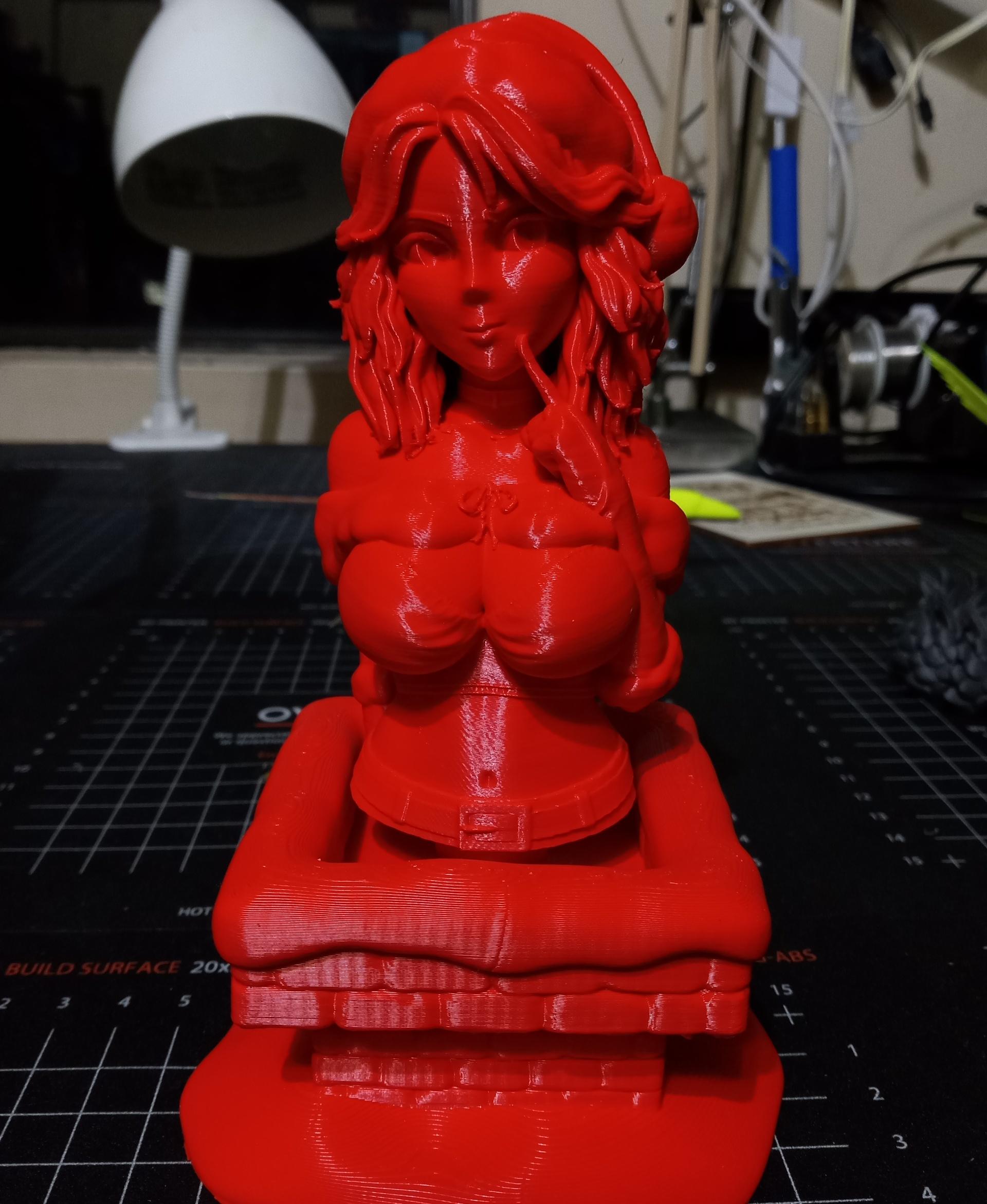 Santa Baby Waifu Bust - polymaker red pla - 3d model