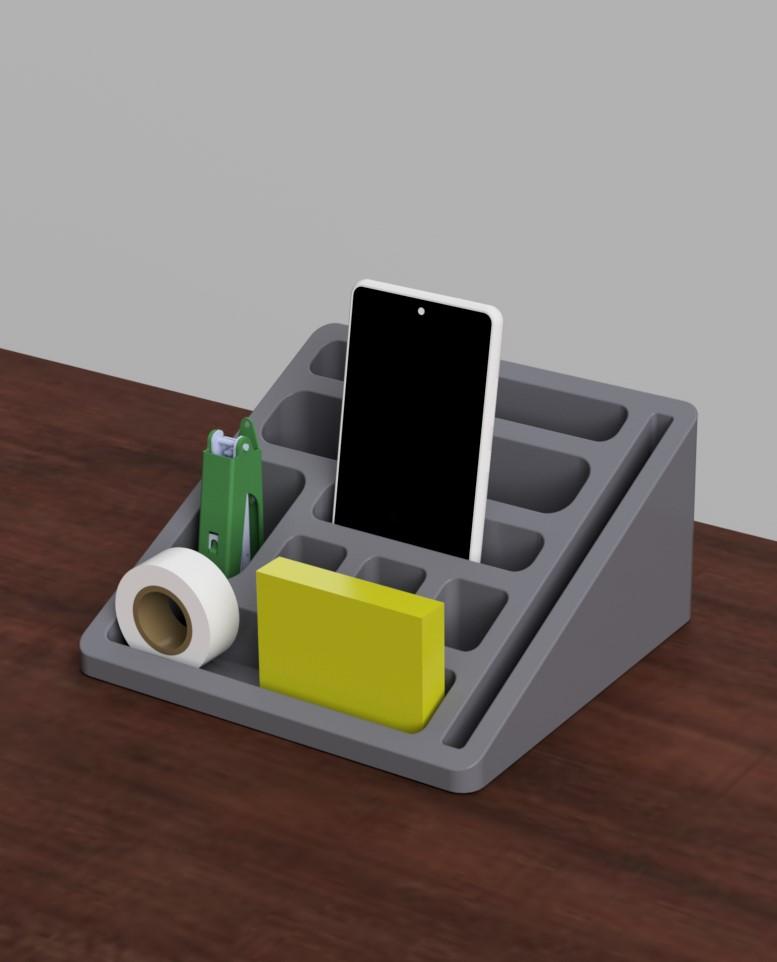 Desk Organizer Easy Print 3d model