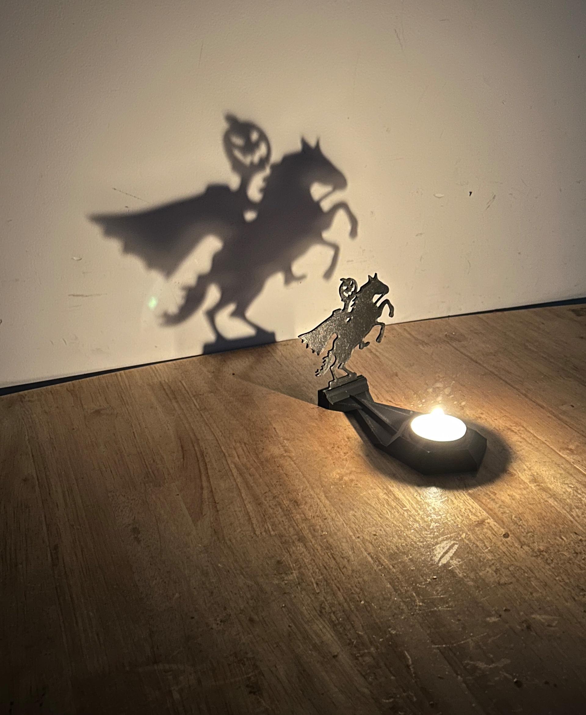 Funny shadow candle holders Headless Man Riding a horse 3d model