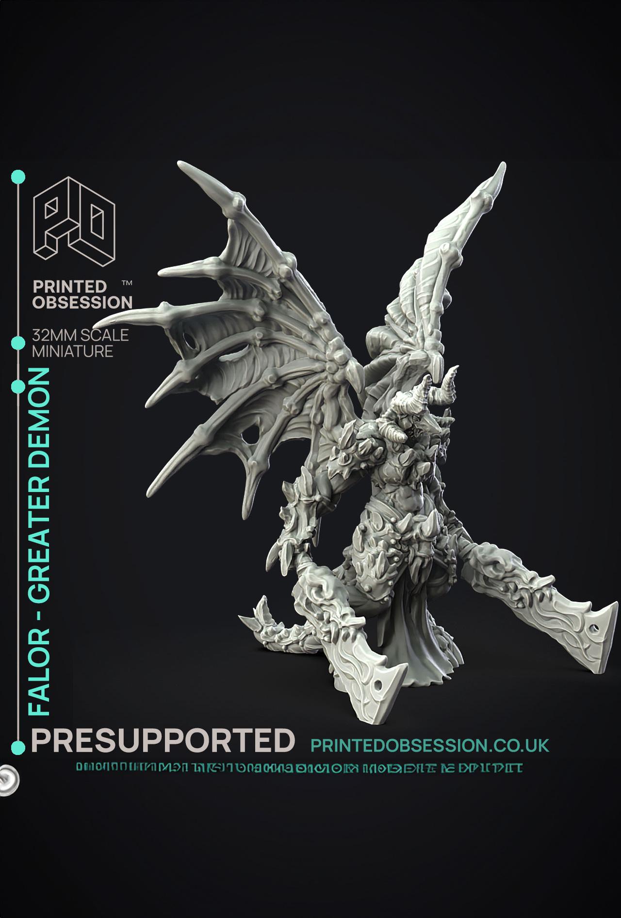 Falor - Greater Demon - PRESUPPORTED - Hell Hath No Fury - 32mm Scale 3d model