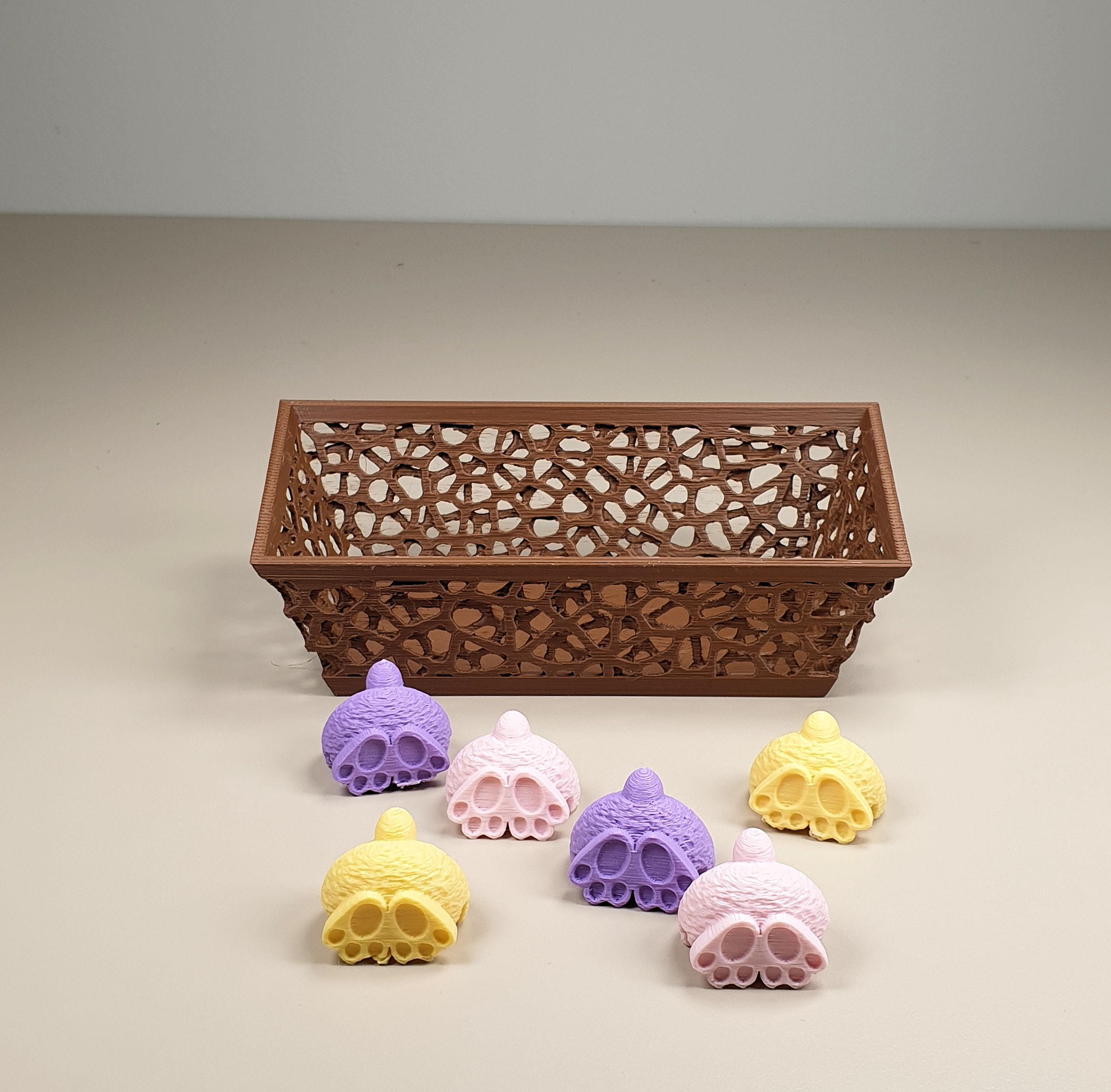 Easter egg basket with optional bunnies 3d model