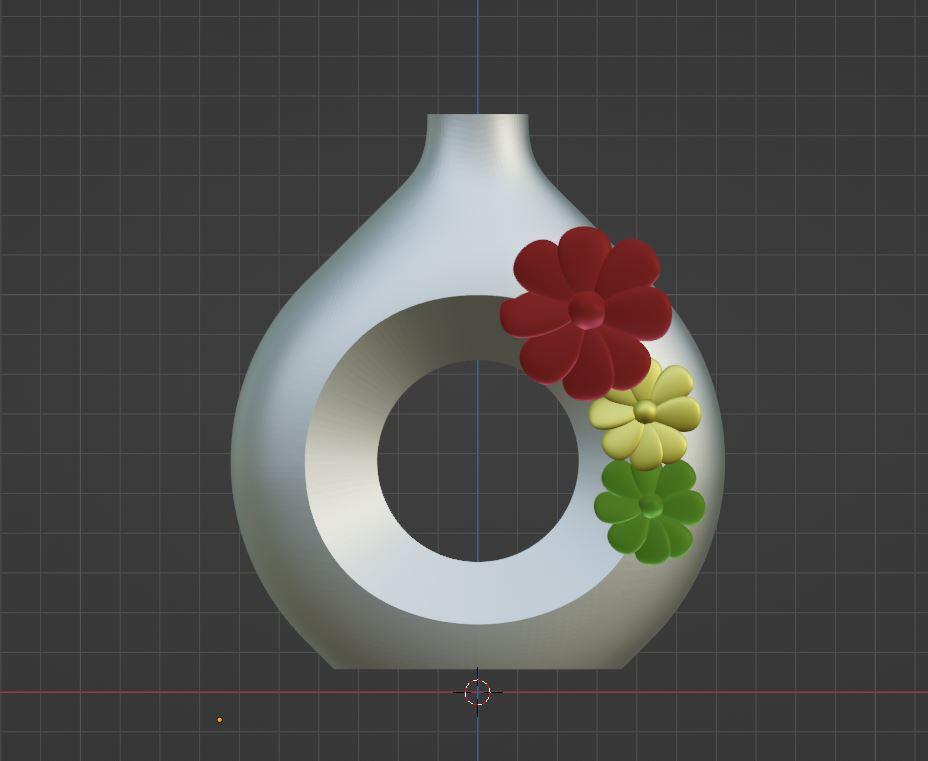 Vase with flower deco.stl 3d model