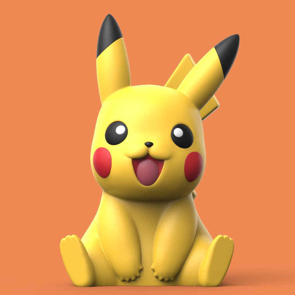 Chibi Pikachu (Easy Print No Supports) 3d model