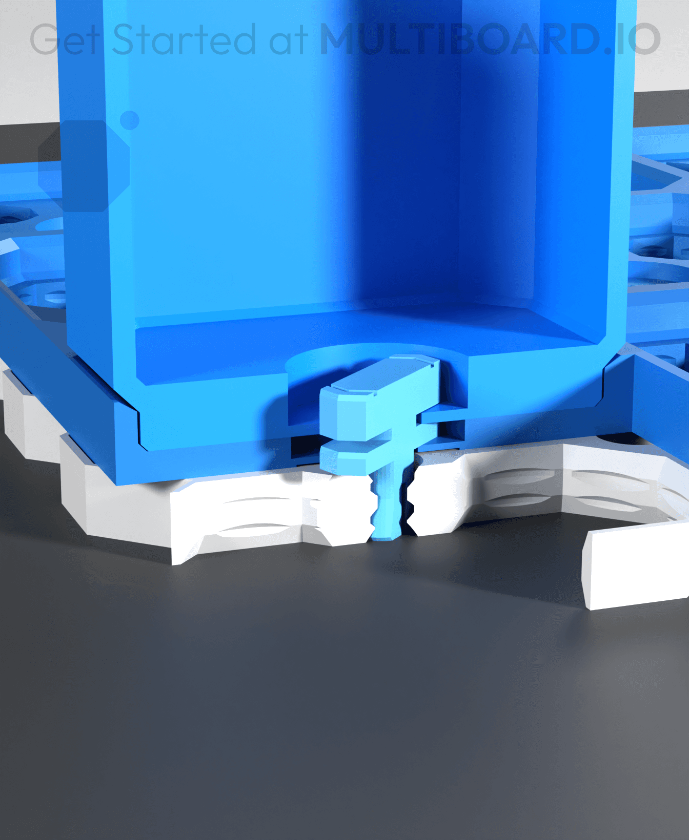 Bin Through Plate To Tile, Multigrid T Click Lock 3d model