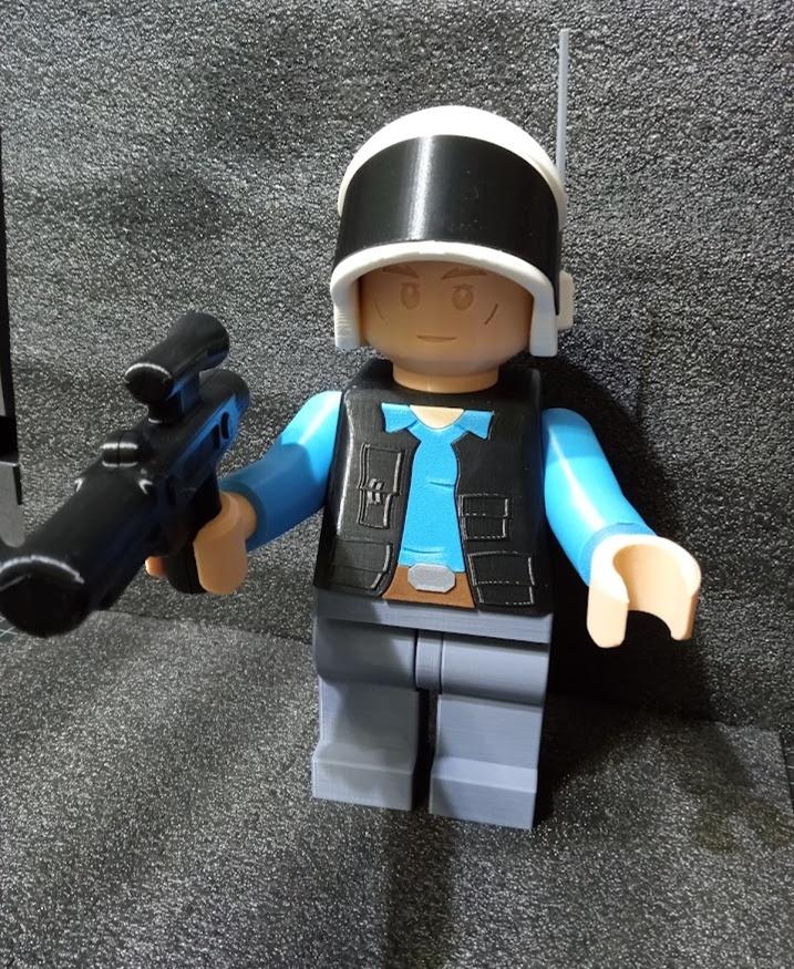 Rebel Trooper (6:1 LEGO-inspired brick figure, NO MMU/AMS, NO supports, NO glue) 3d model