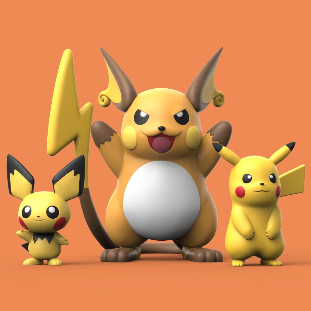 Pikachu Evolution 3d model