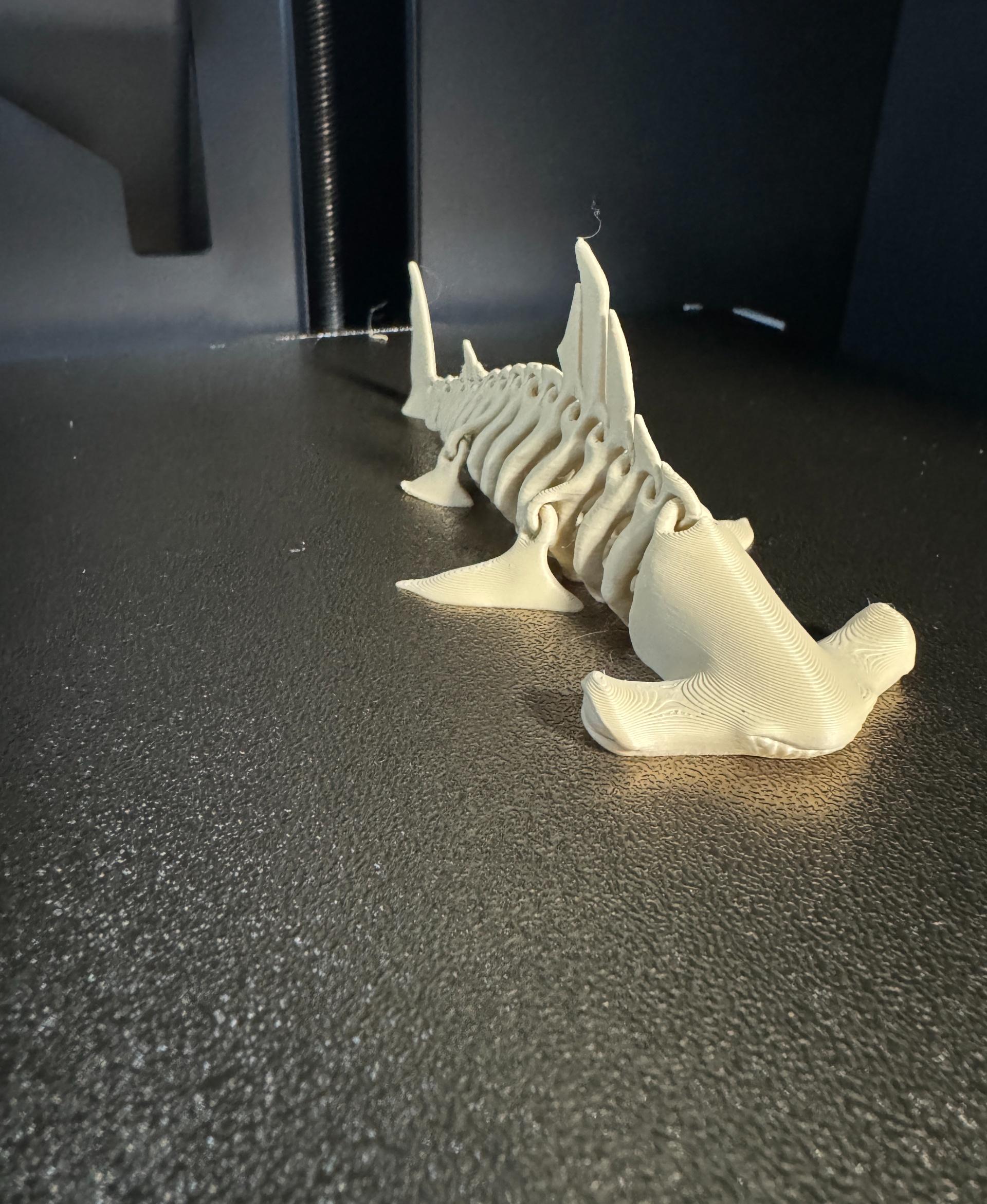 Hammerhead  Shark  Bones - 50% scaled print on Bambu P1S using Bambu Basic PLA - all the bits move as they should - 3d model