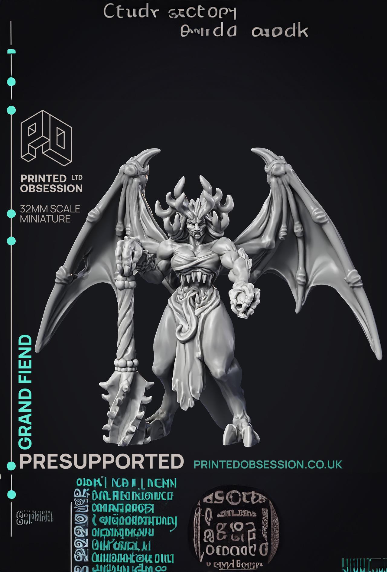 Grand Fiend - Large Demon - PRESUPPORTED - Hell Hath No Fury - 32mm Scale  3d model